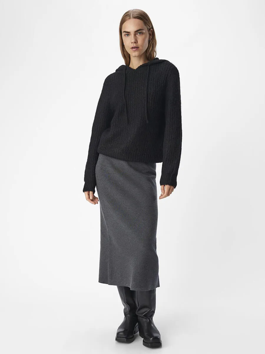 OBJMilu Knitted Hoodie - Black