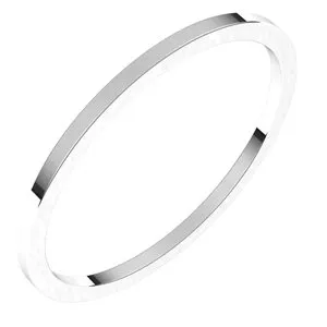 Platinum 1 mm Flat Band Size 7.5