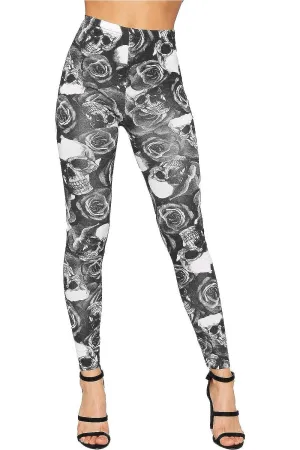 Plus Size Skull Pirate Print Leggings