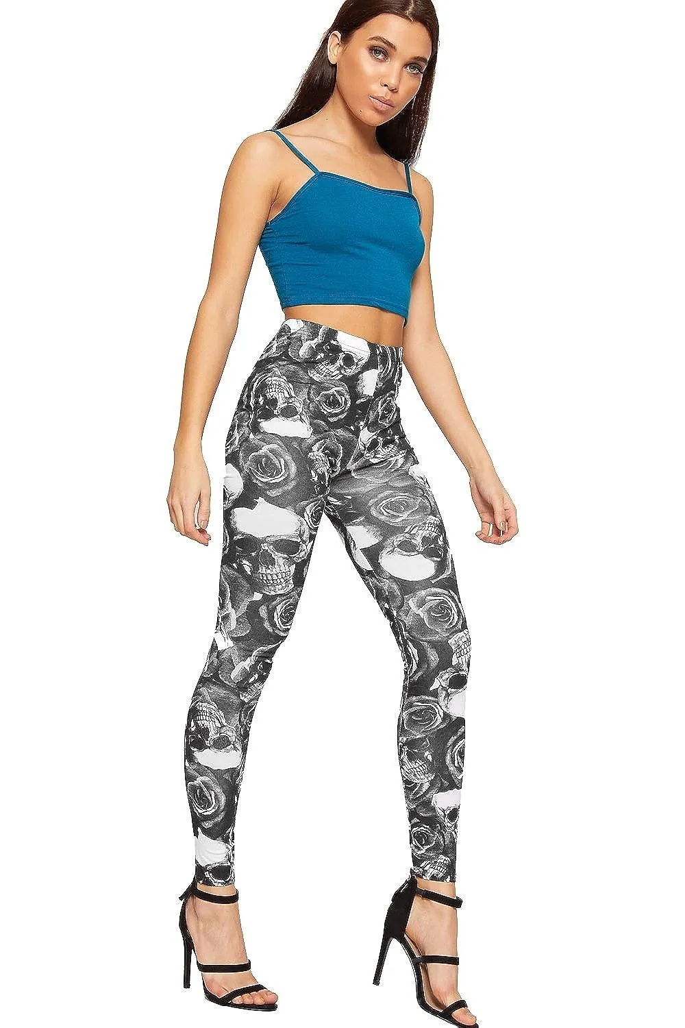 Plus Size Skull Pirate Print Leggings