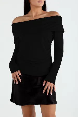 "The Ava" - Off Shoulder Top (Black)