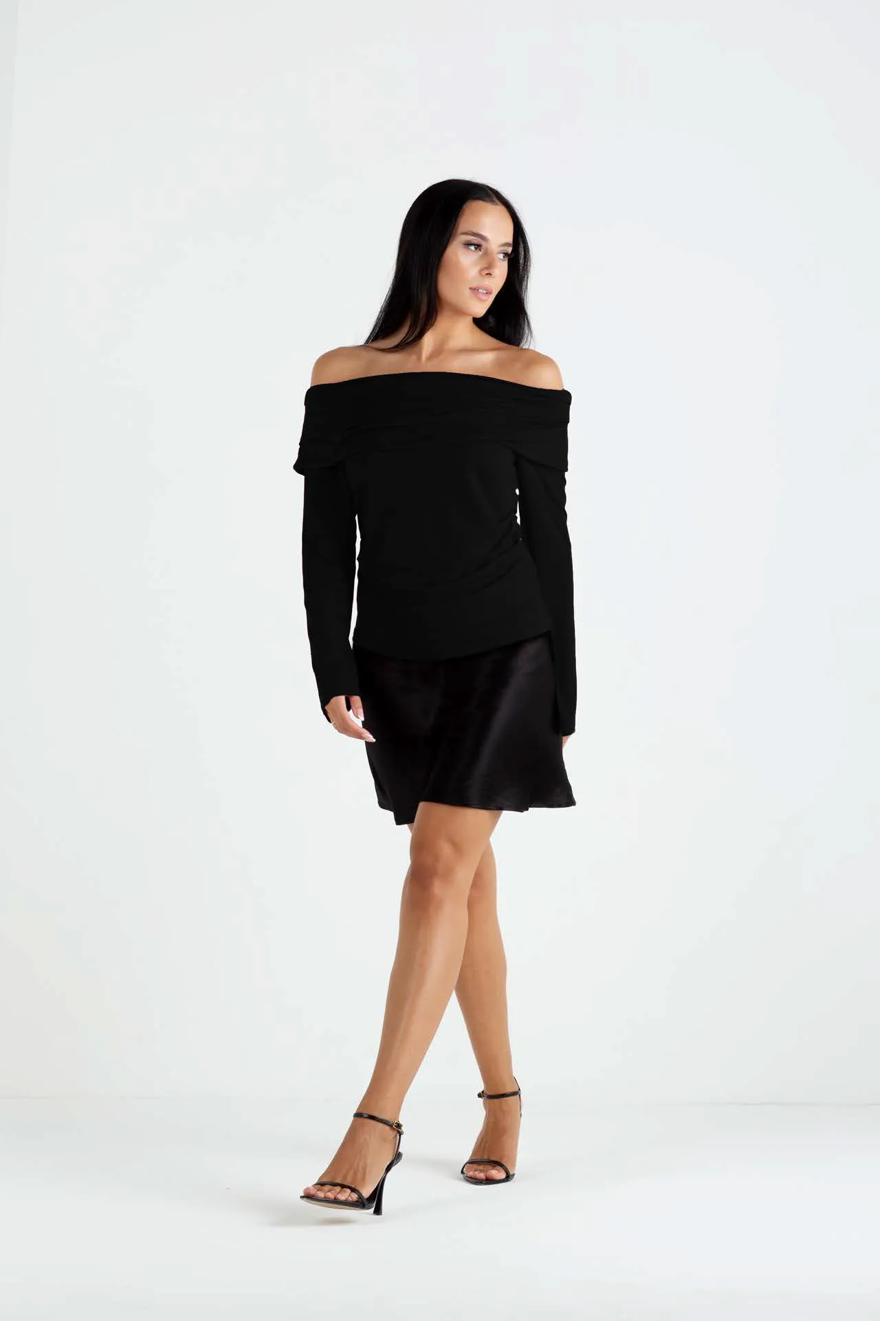 "The Ava" - Off Shoulder Top (Black)