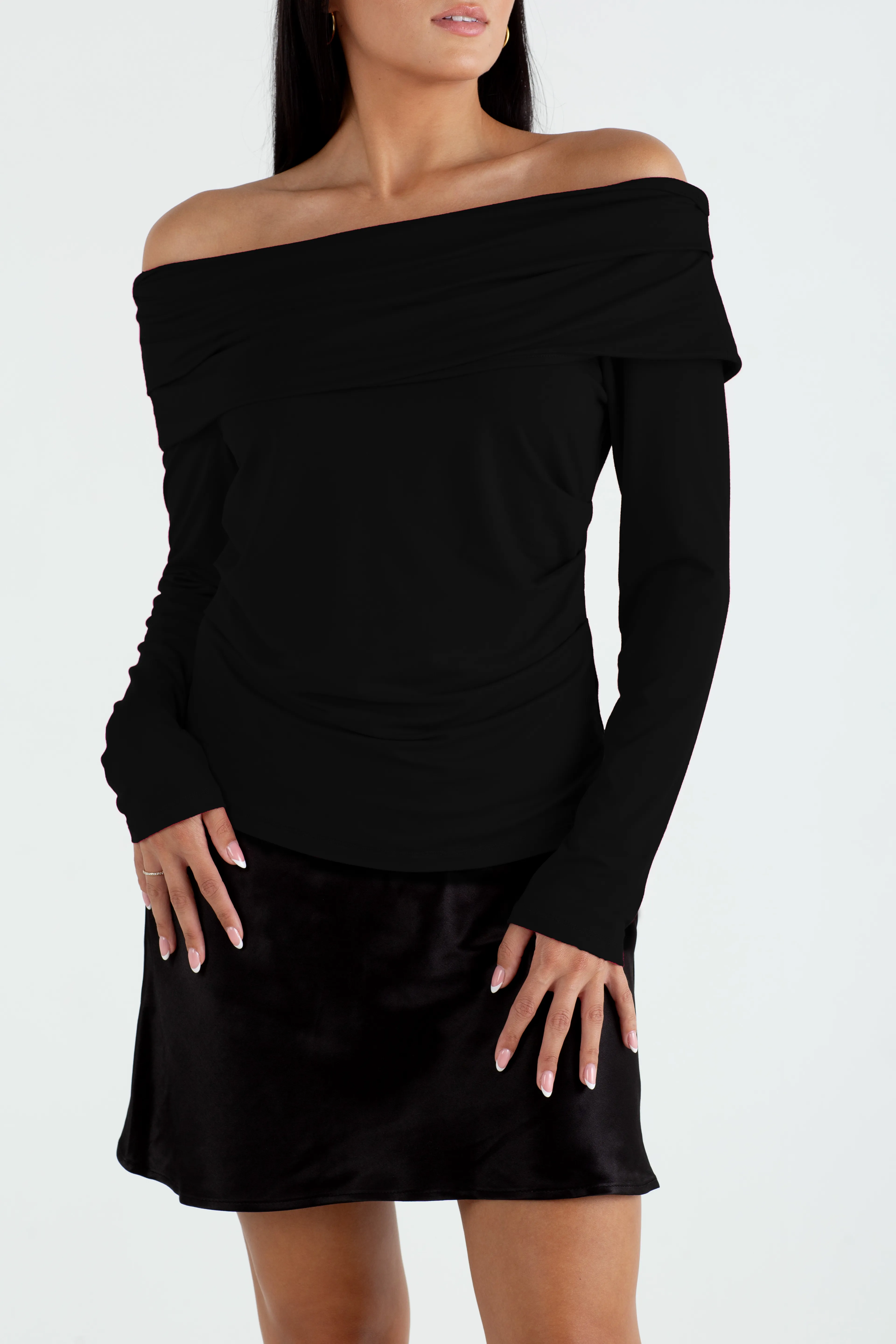 "The Ava" - Off Shoulder Top (Black)