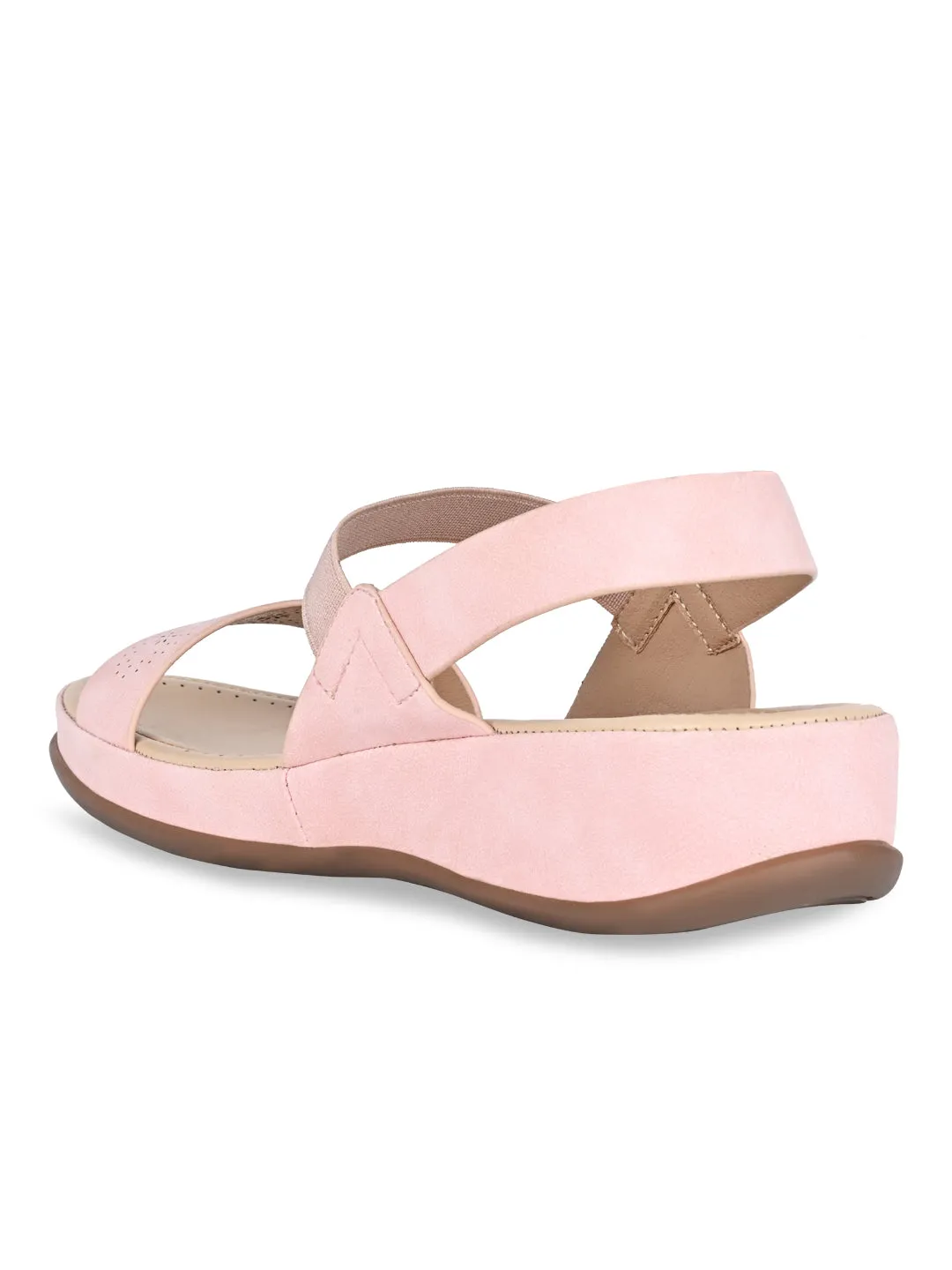 Rocia By Regal Pink Women Laser Cut Comfort Sandals