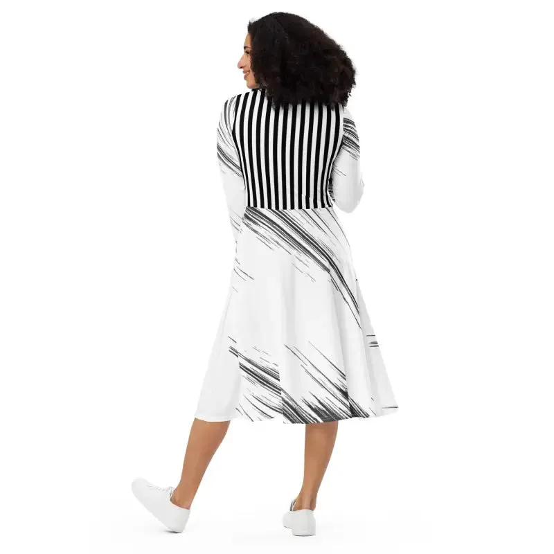 Rockin Long Sleeve Midi Dress to Turn Heads