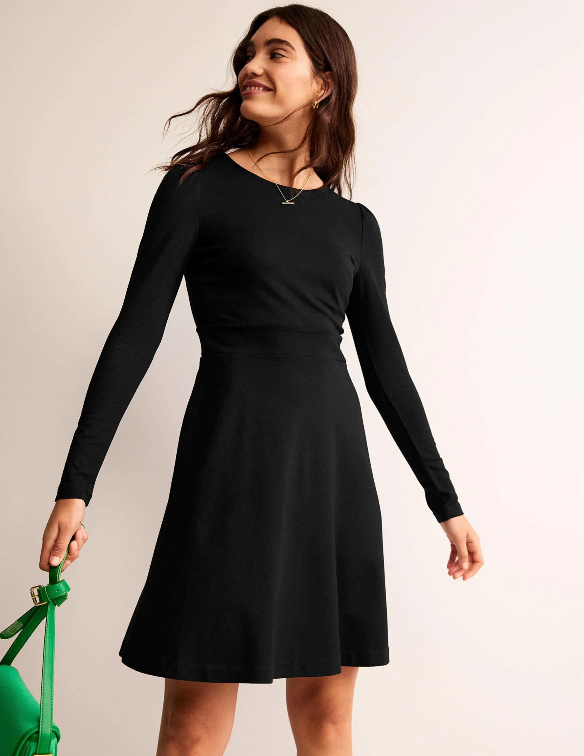 Sabrina Ponte Dress-Black