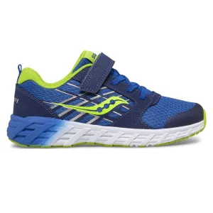 Saucony Little Boys Wind 2.0 A/C Velcro Sneaker Blue / Green