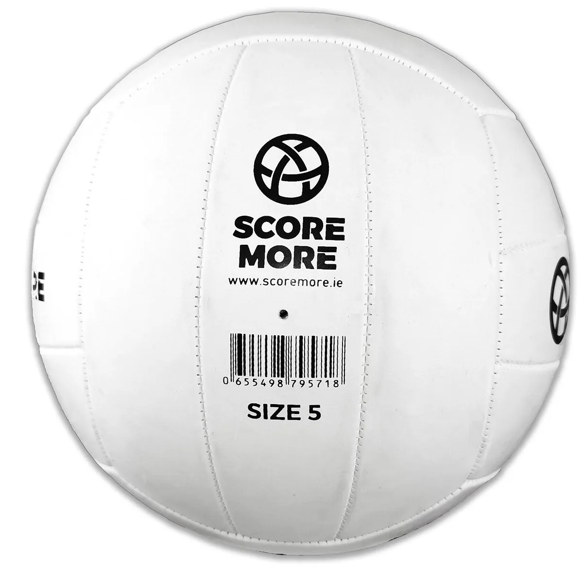 Score More Football Trainer Size 5 White PREPUMPED 70% recycled rubber