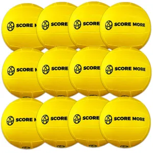 Score More Football Trainer Size 5 Yellow 6 Pack 70% recycled rubber