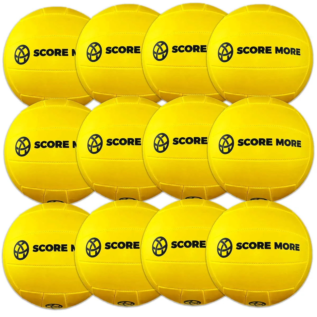 Score More Football Trainer Size 5 Yellow 6 Pack 70% recycled rubber