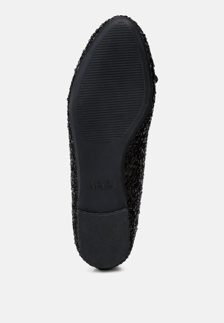 Sequin Embellished Ballet Flats By MODE