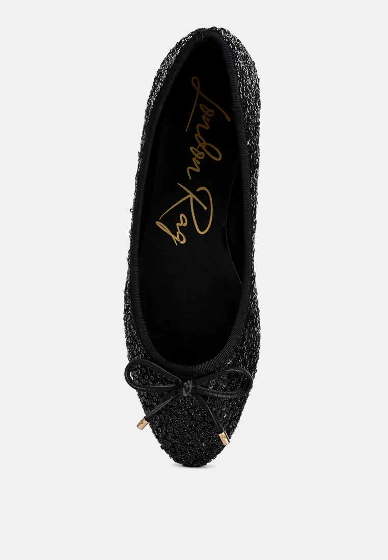 Sequin Embellished Ballet Flats By MODE