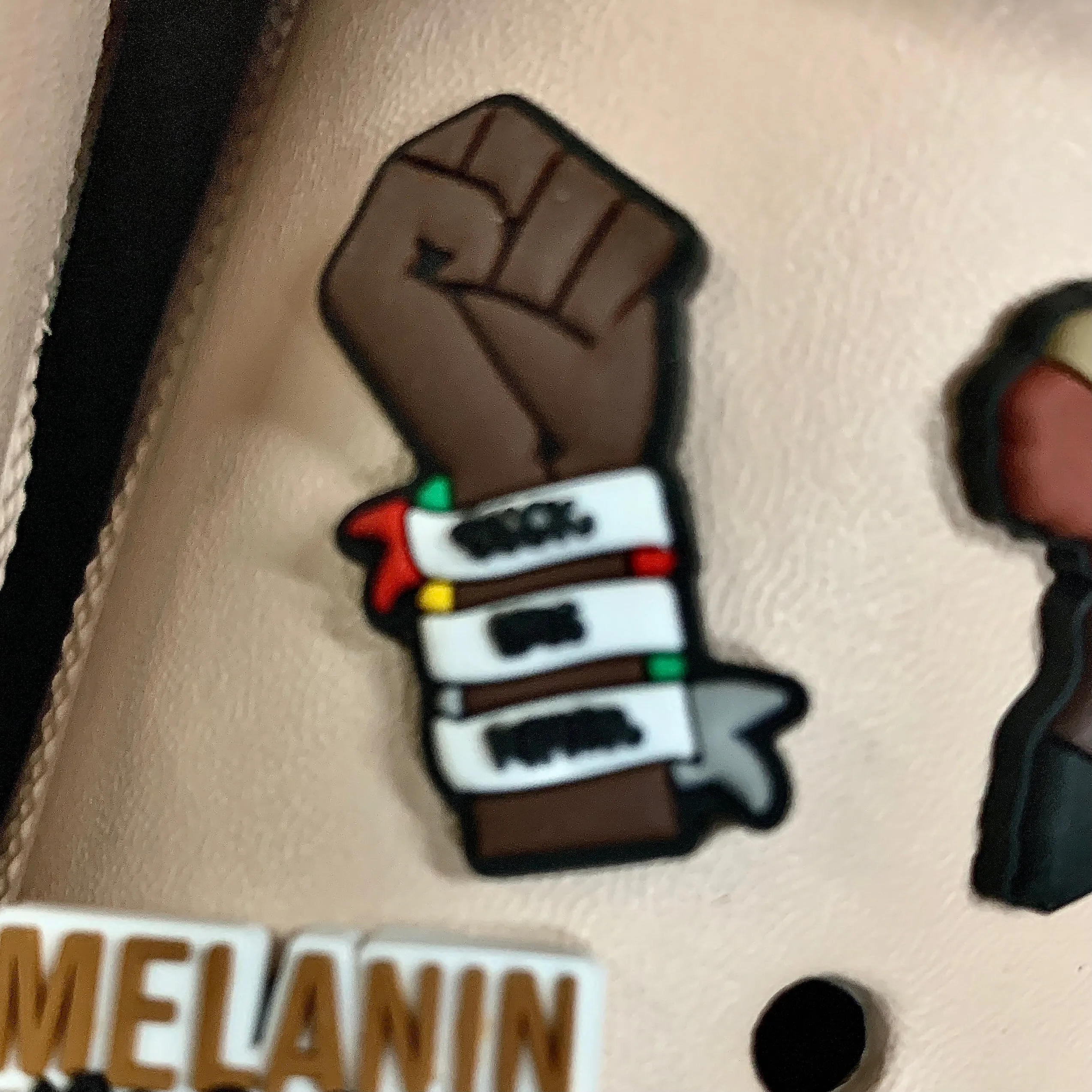 SHOE CHARMS - BROWN BLM FIST