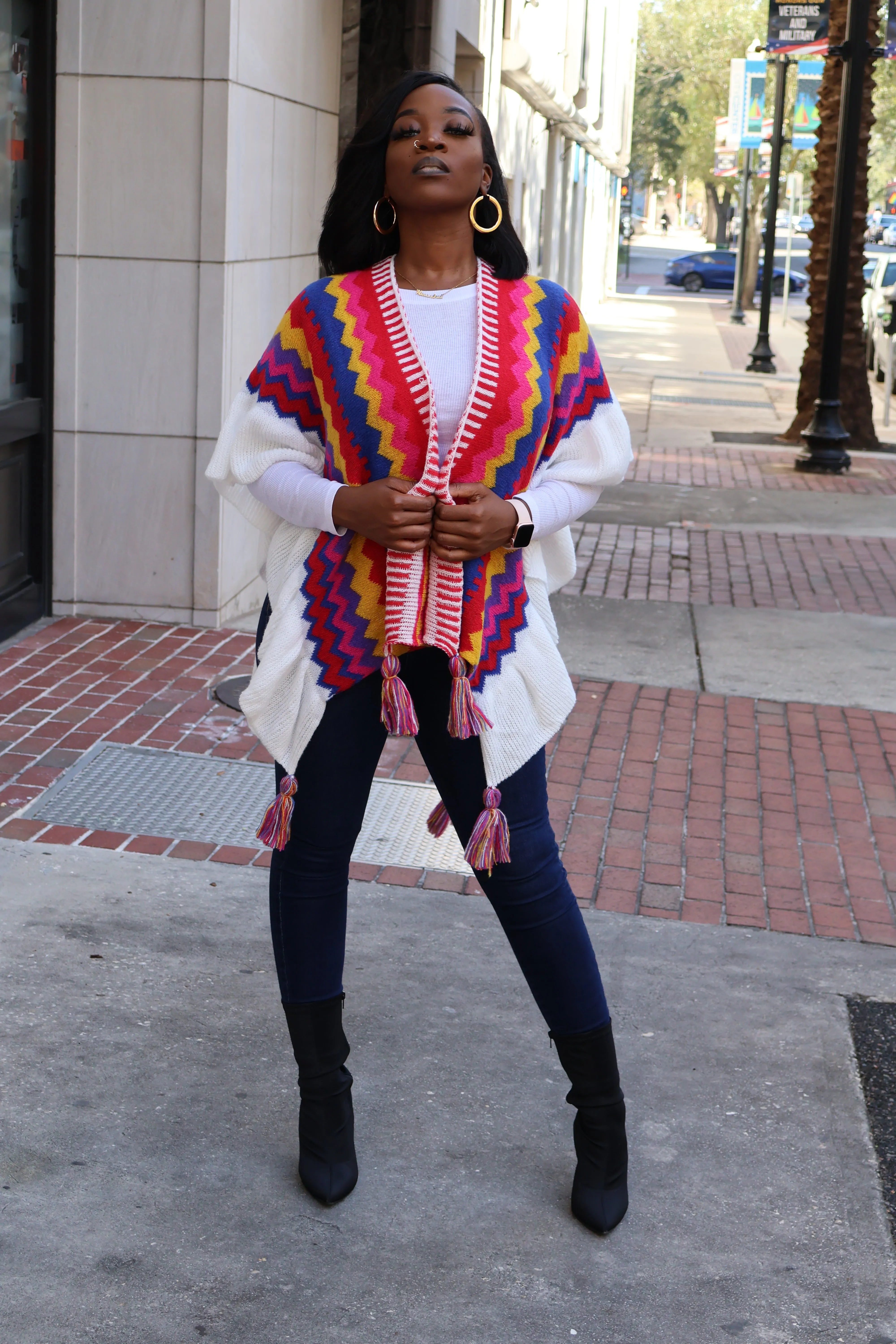 Siesta Sass Open Front Poncho