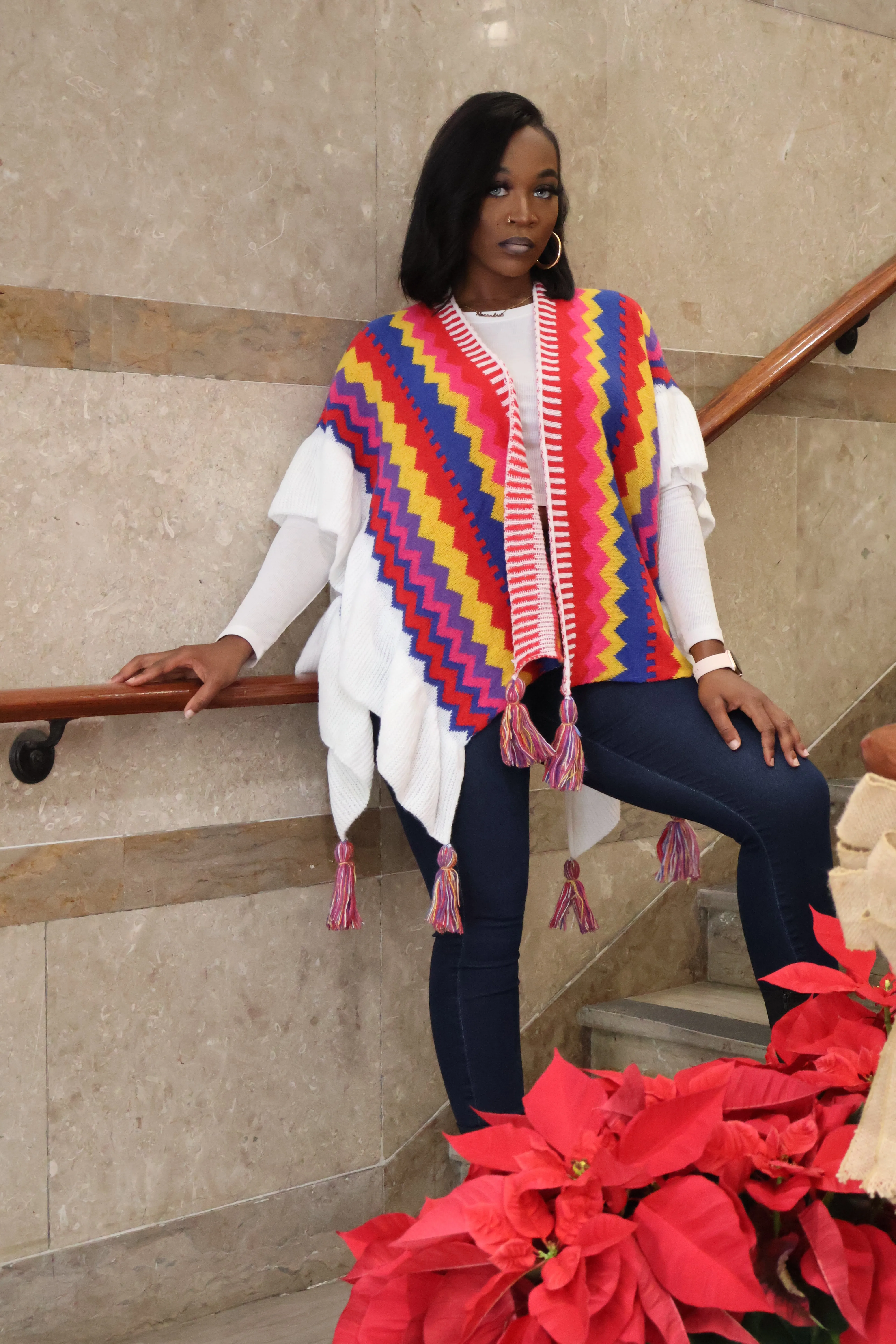 Siesta Sass Open Front Poncho