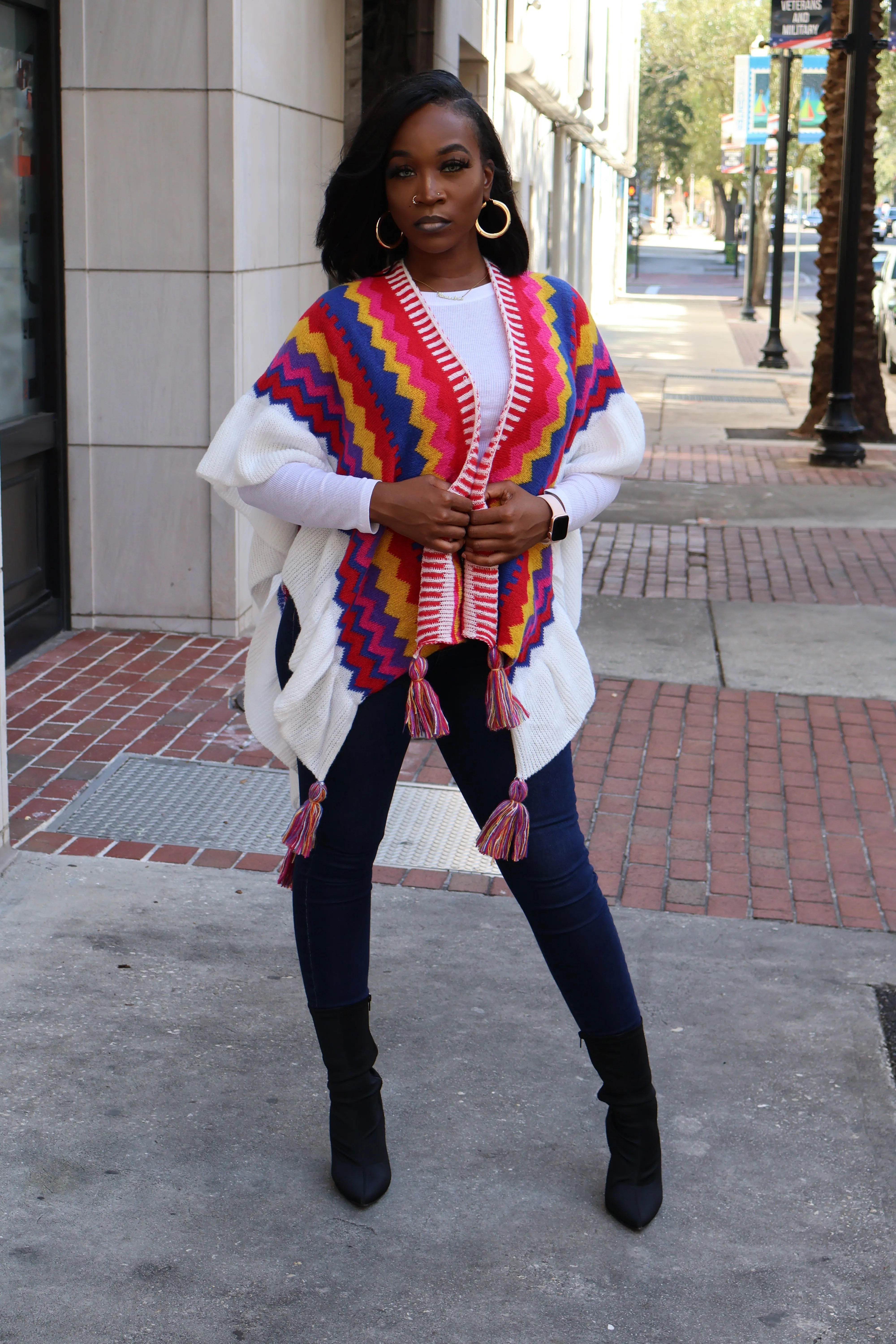 Siesta Sass Open Front Poncho