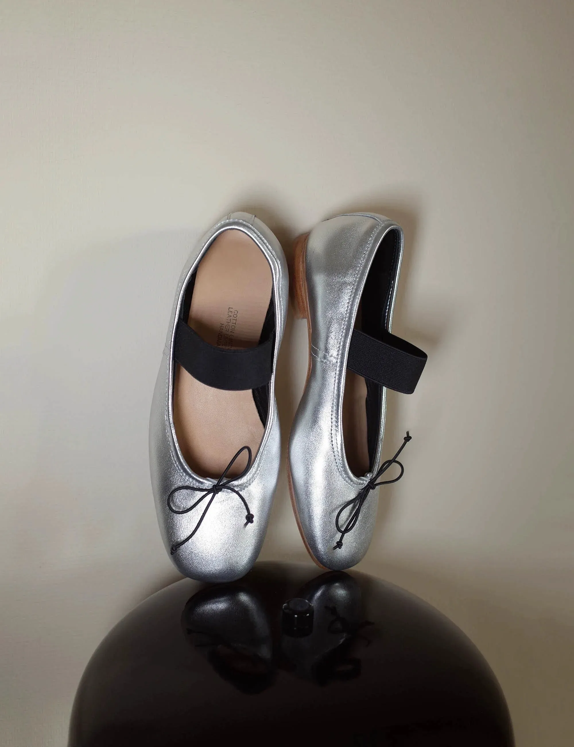 Silver Ballet Flats