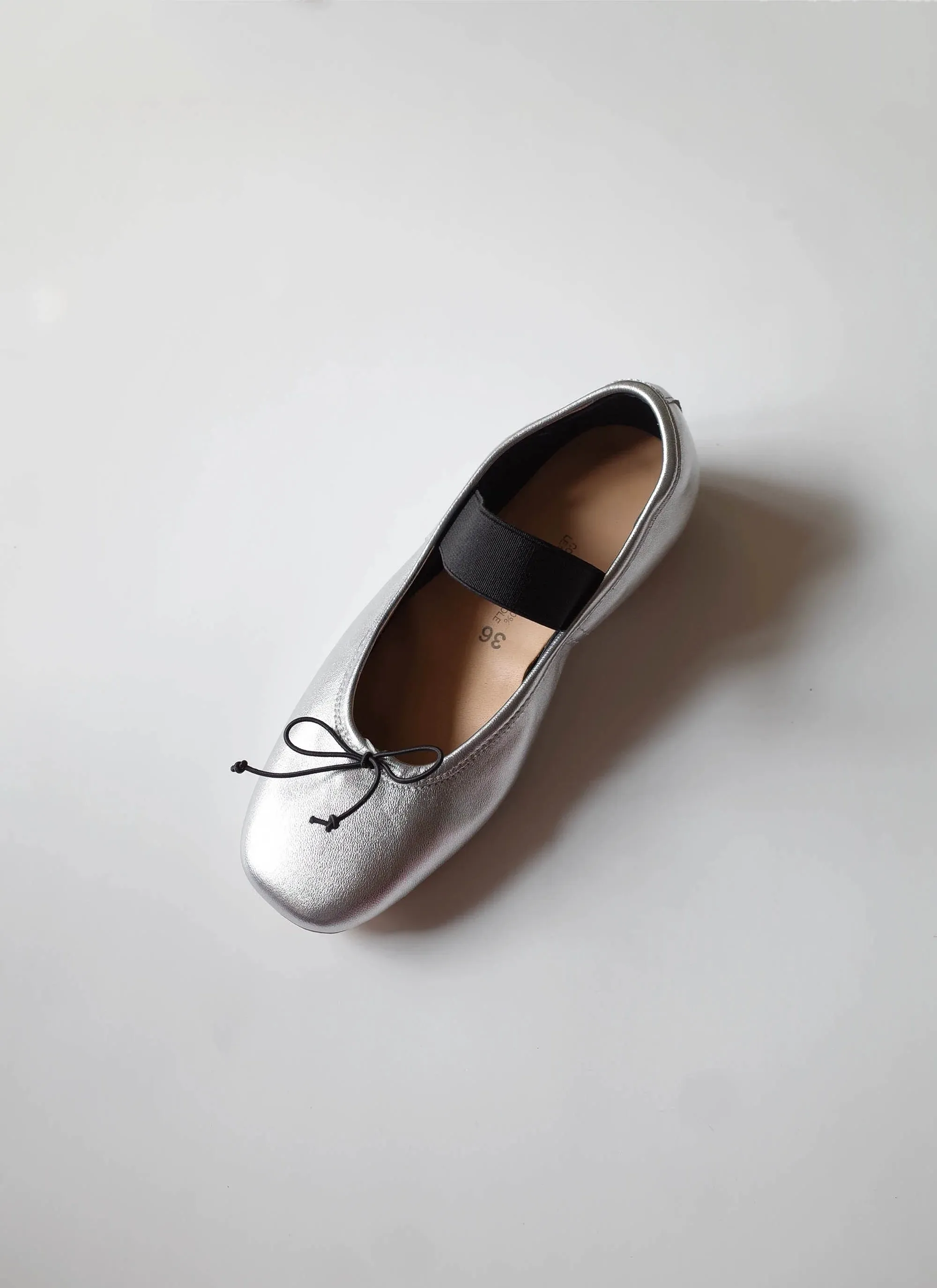 Silver Ballet Flats