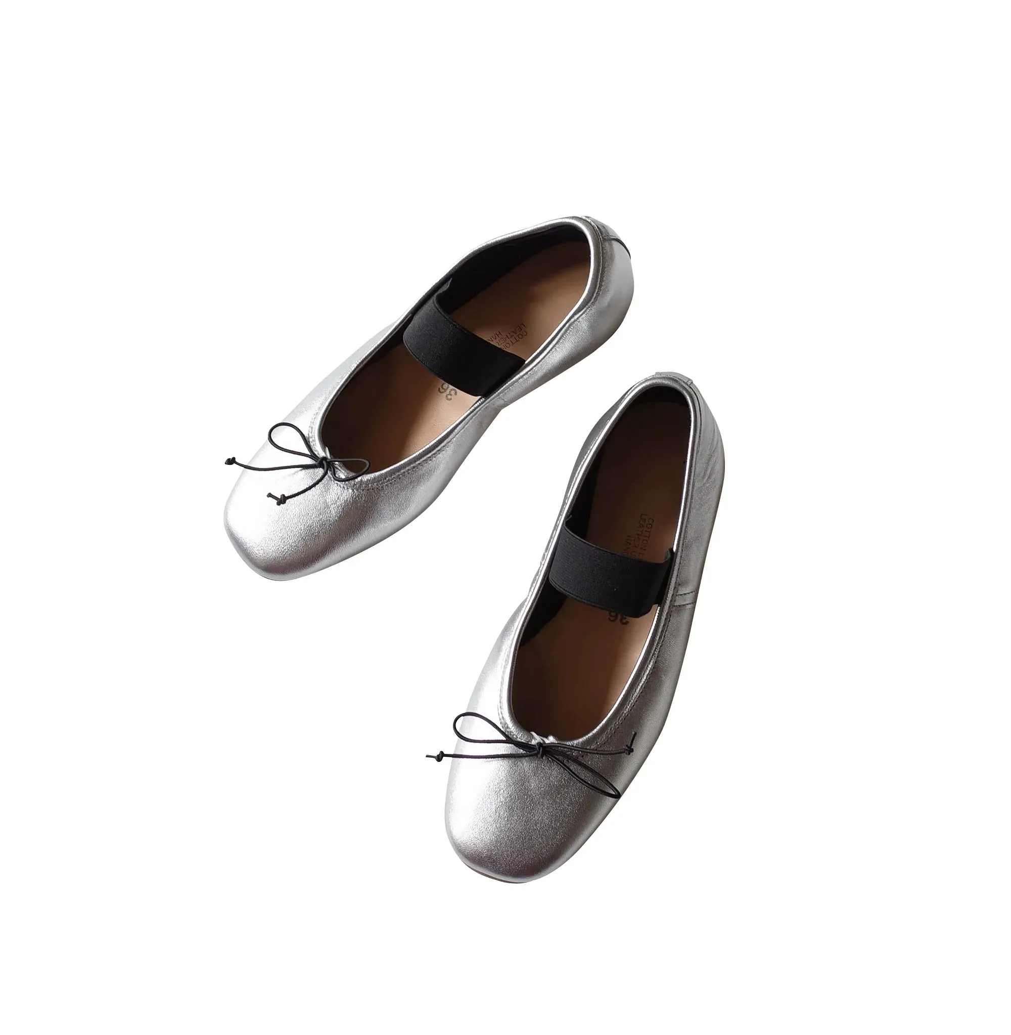 Silver Ballet Flats