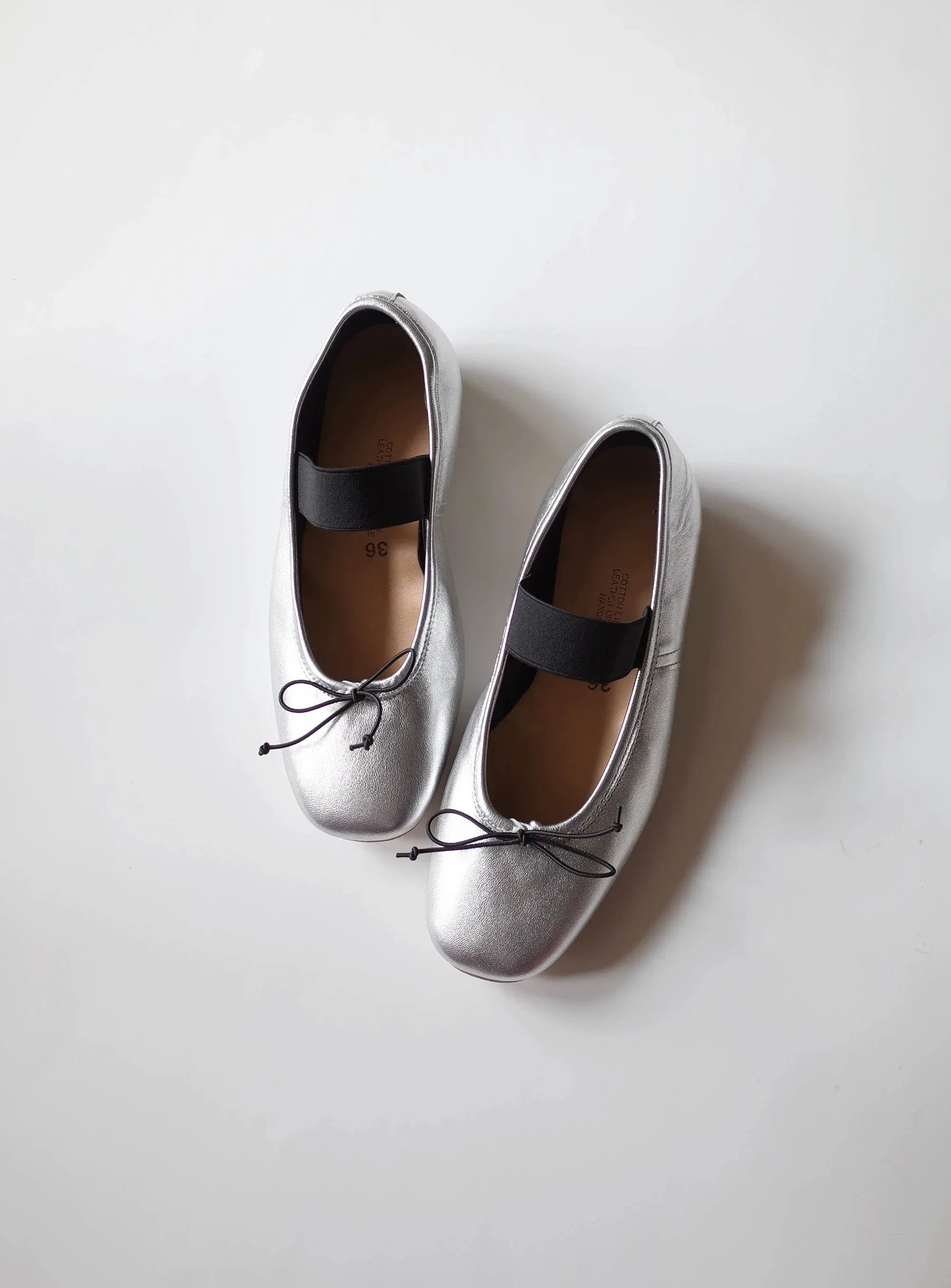 Silver Ballet Flats