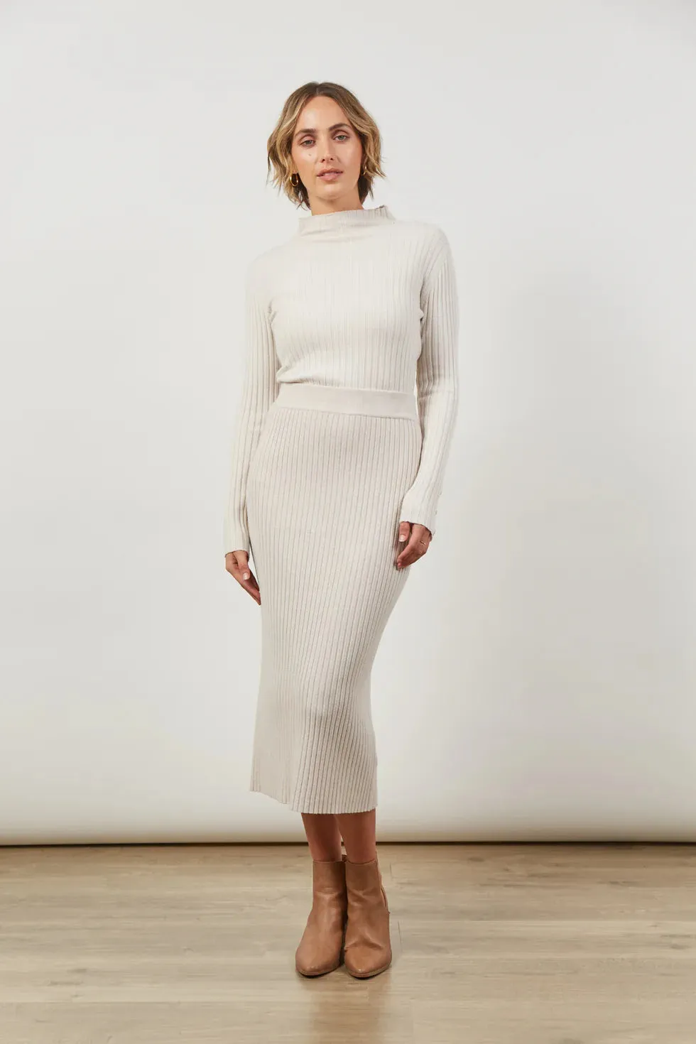 Skyline Knit Skirt - Creme