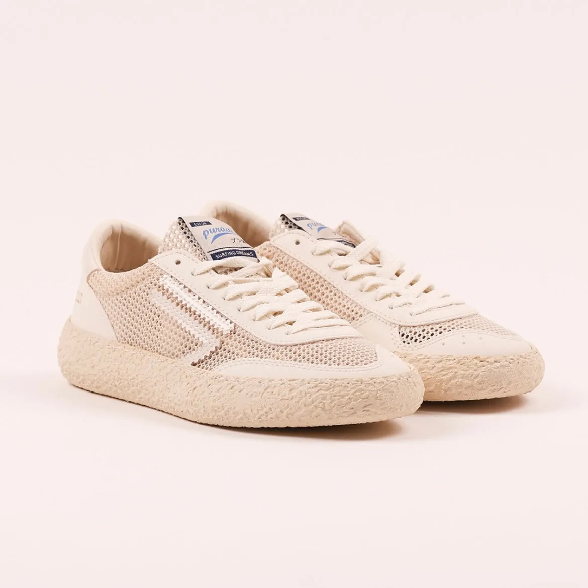 Sneaker eco-friendly Puraai Beach Breeze in tessuto pelle bianca