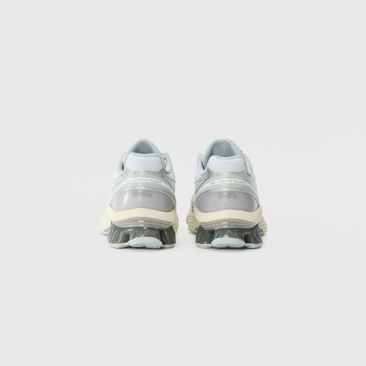 Sneaker running Asics Gel-Kinetic Fluent in pelle e tessuto con gel grigio