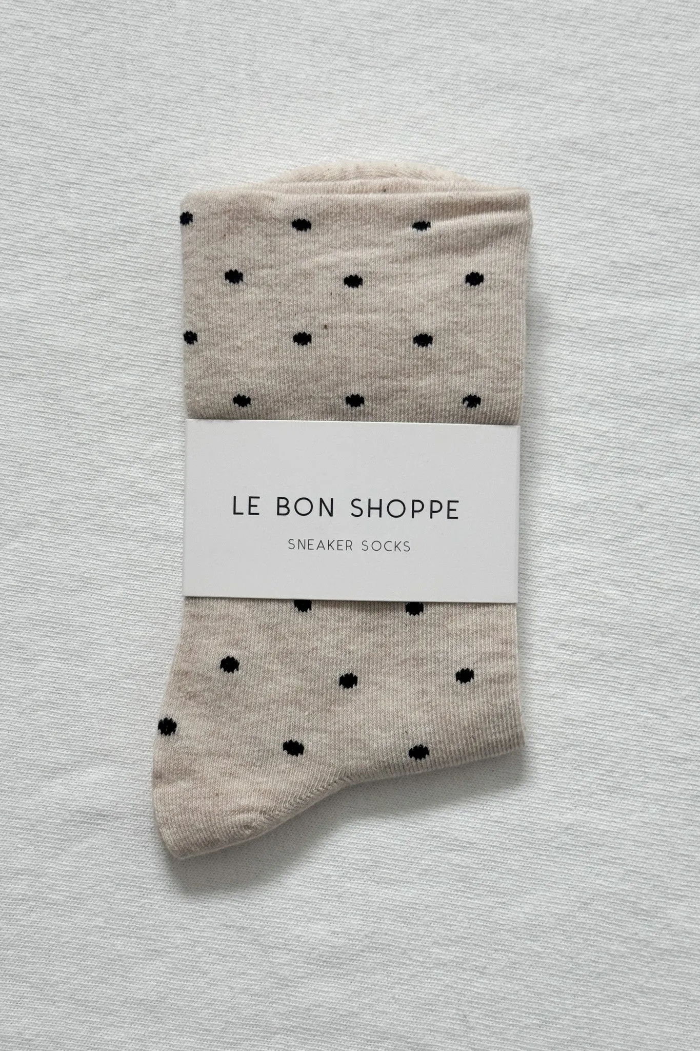 Sneaker Socks - Polka Dot- Oatmeal / Black