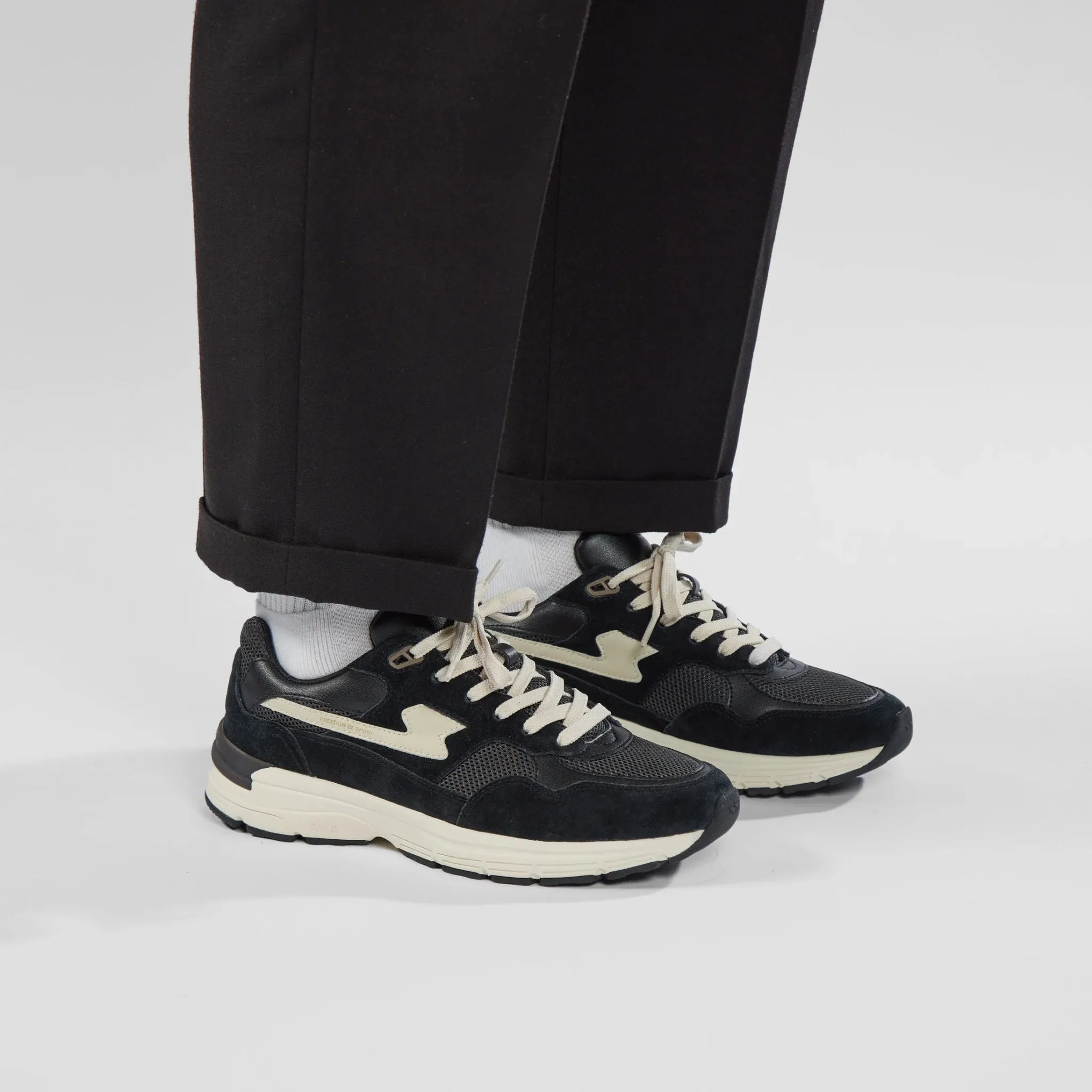 Sneakers AMIEL S-STRIKE Suede Mix Black-Grey