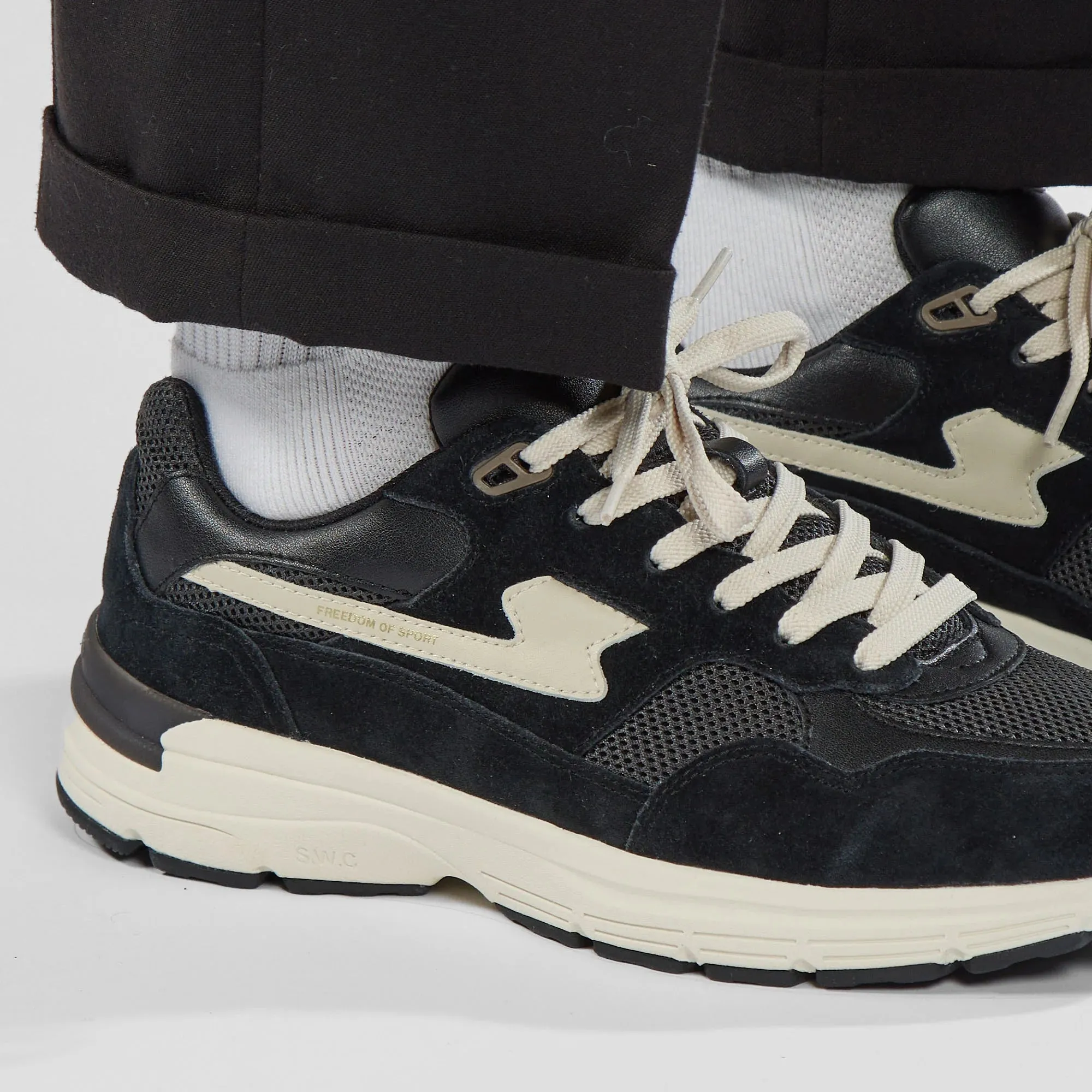 Sneakers AMIEL S-STRIKE Suede Mix Black-Grey