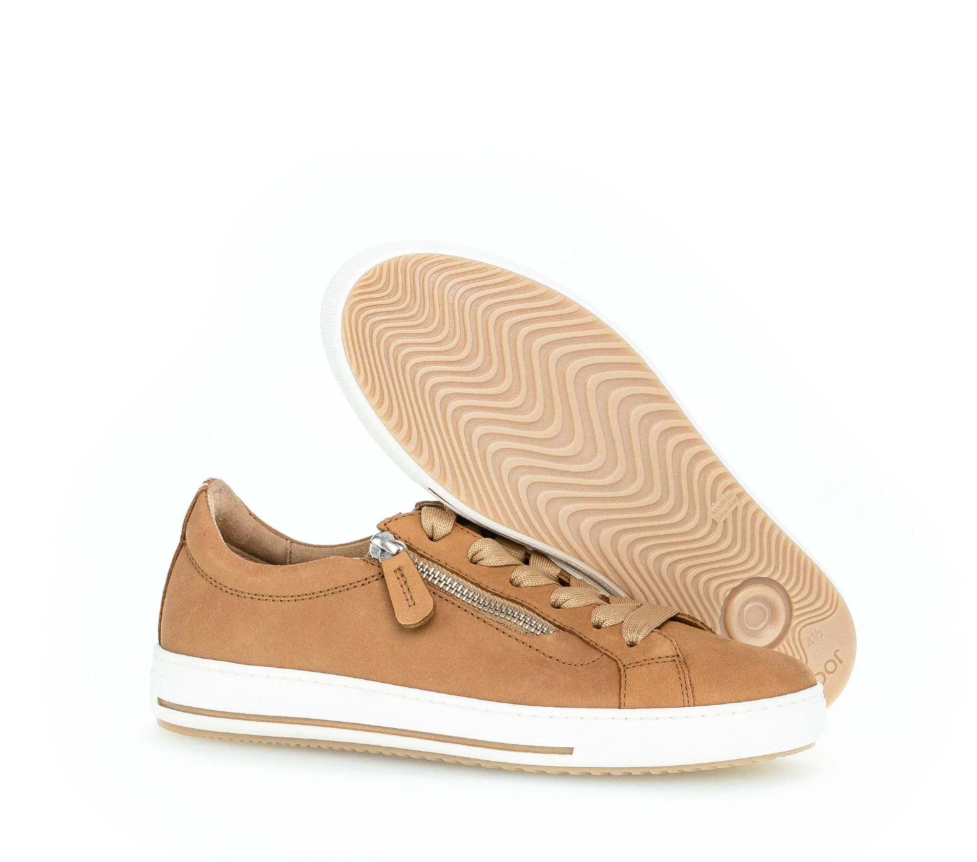 Sneakers cognac en cuir