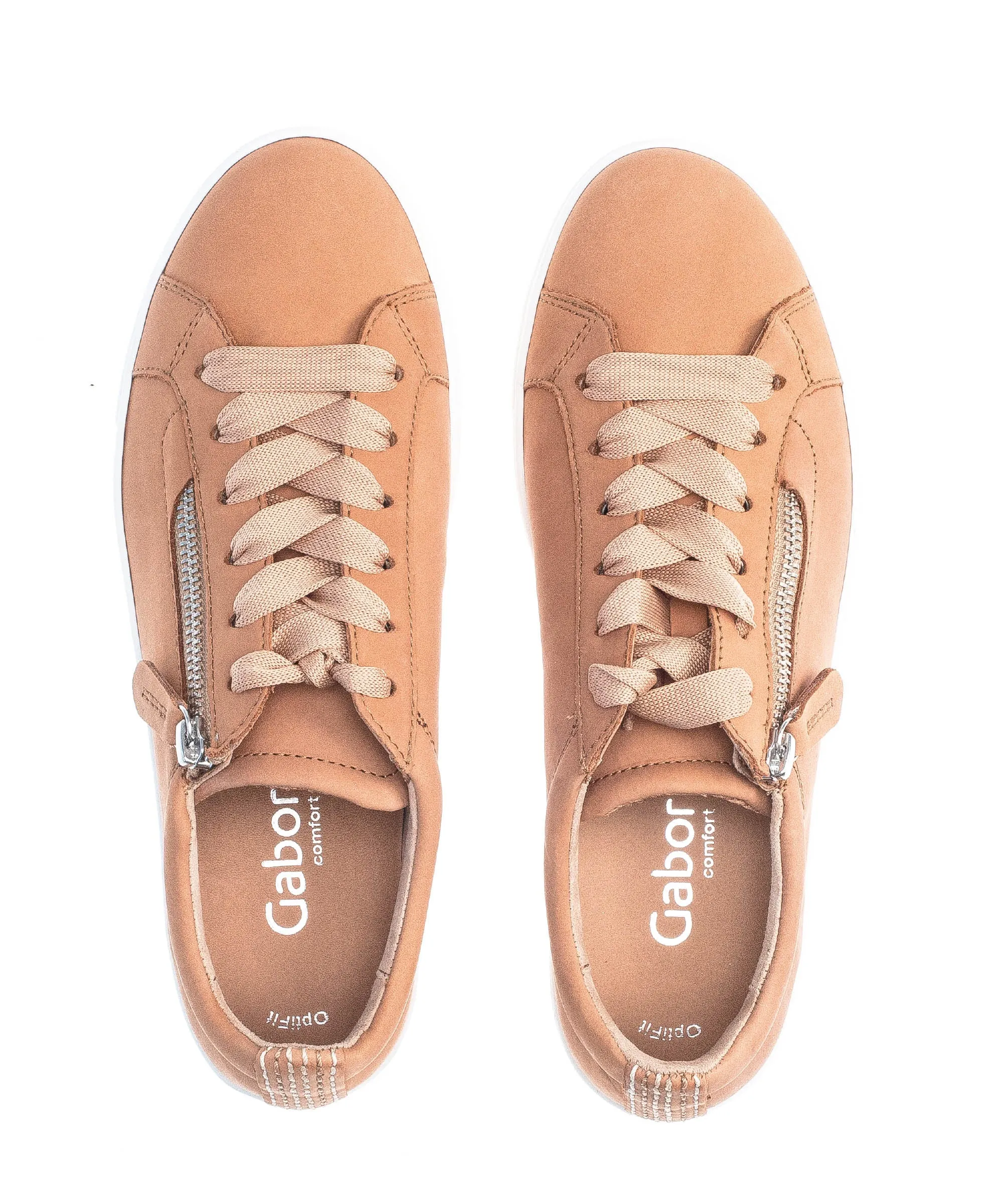 Sneakers cognac en cuir