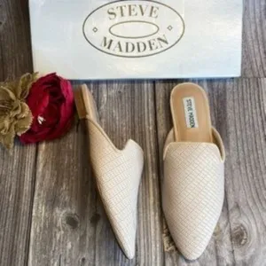 STEVE MADDEN Mattis Raffia Knit Mules Flats 7.5M
