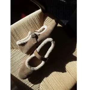 Suede Mary Jane Flats