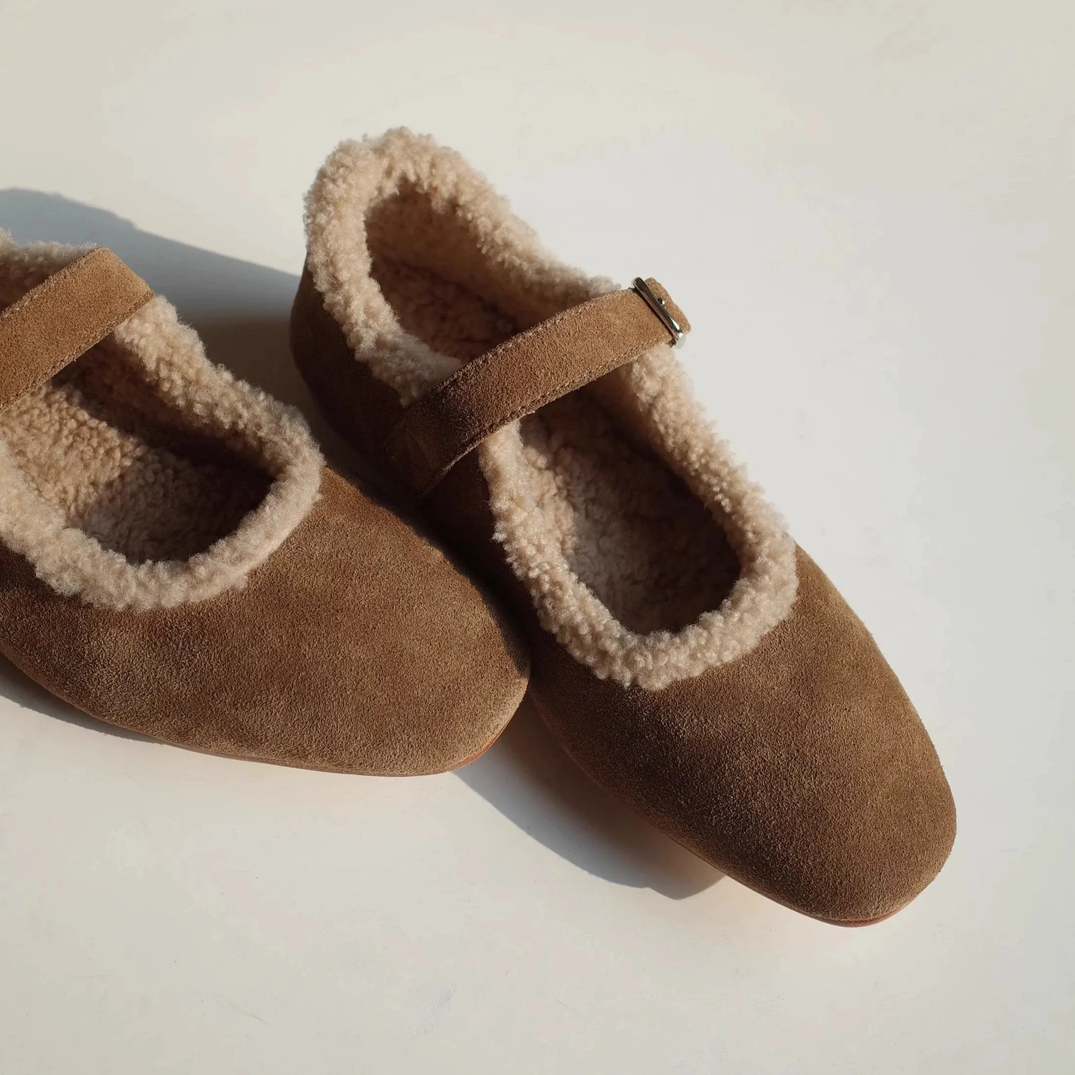 Suede Mary Jane Flats