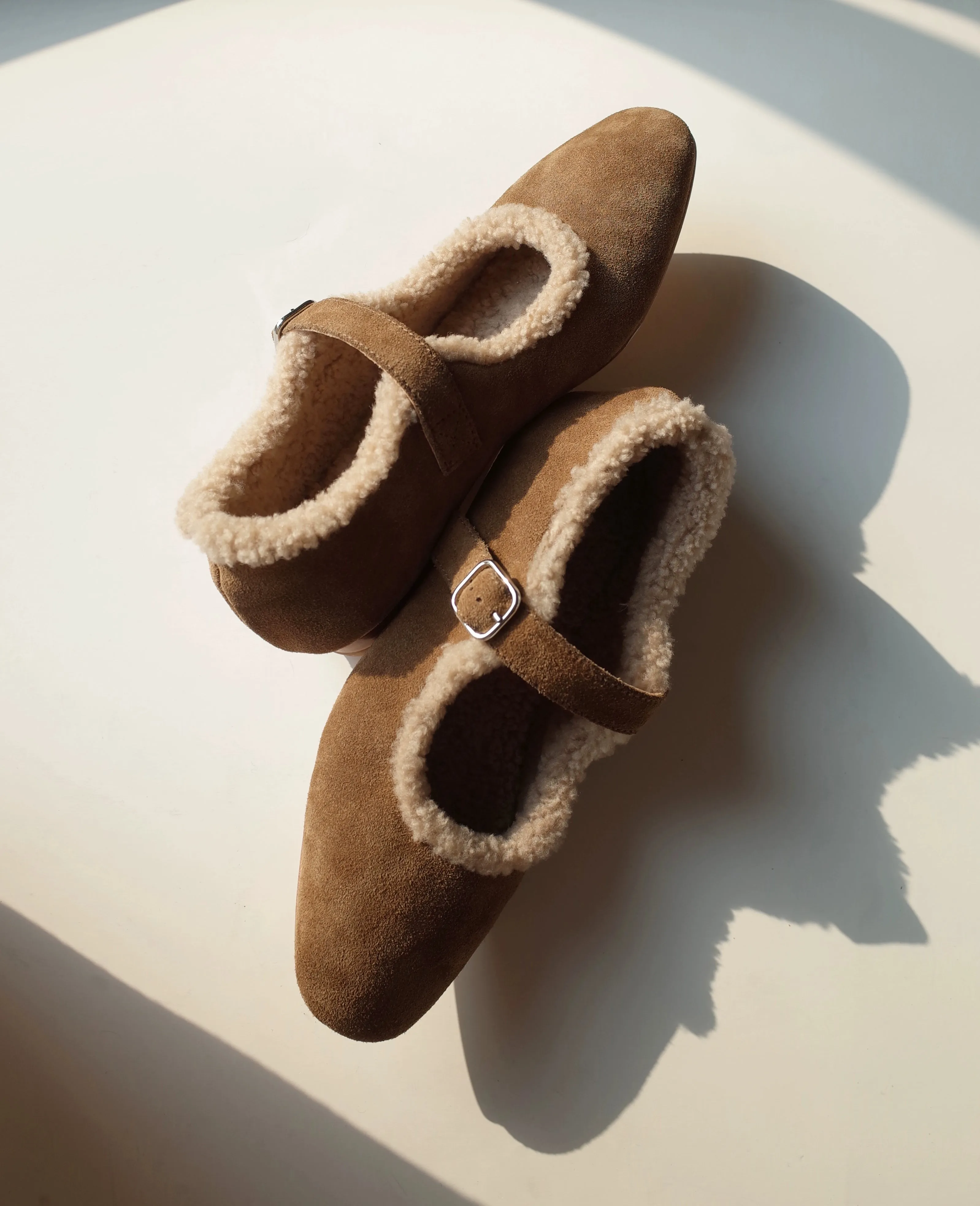 Suede Mary Jane Flats