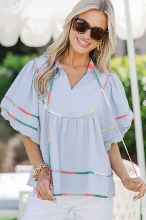 The Driven Blue Babydoll Blouse