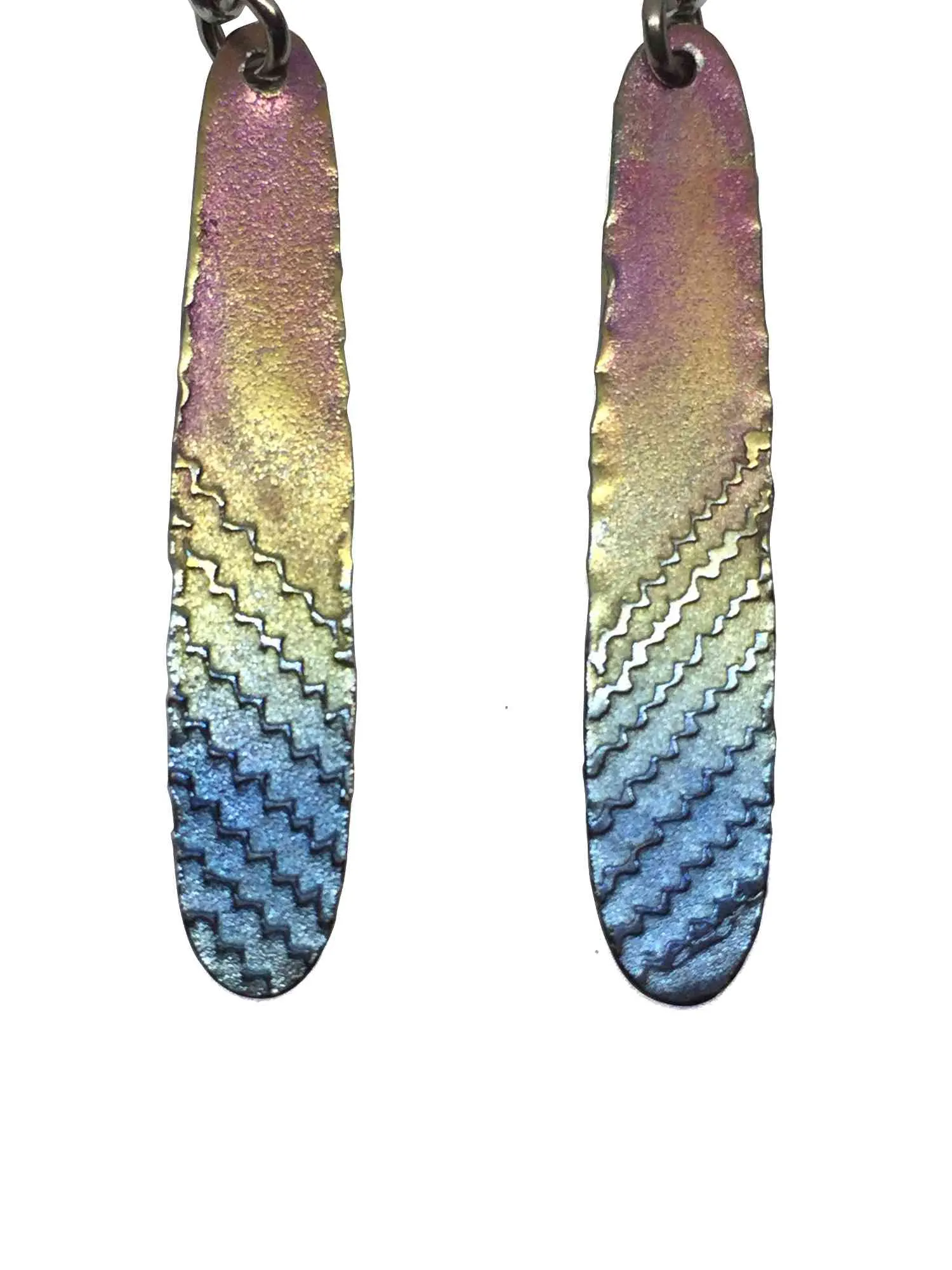 Titanium earrings - FEATHER model