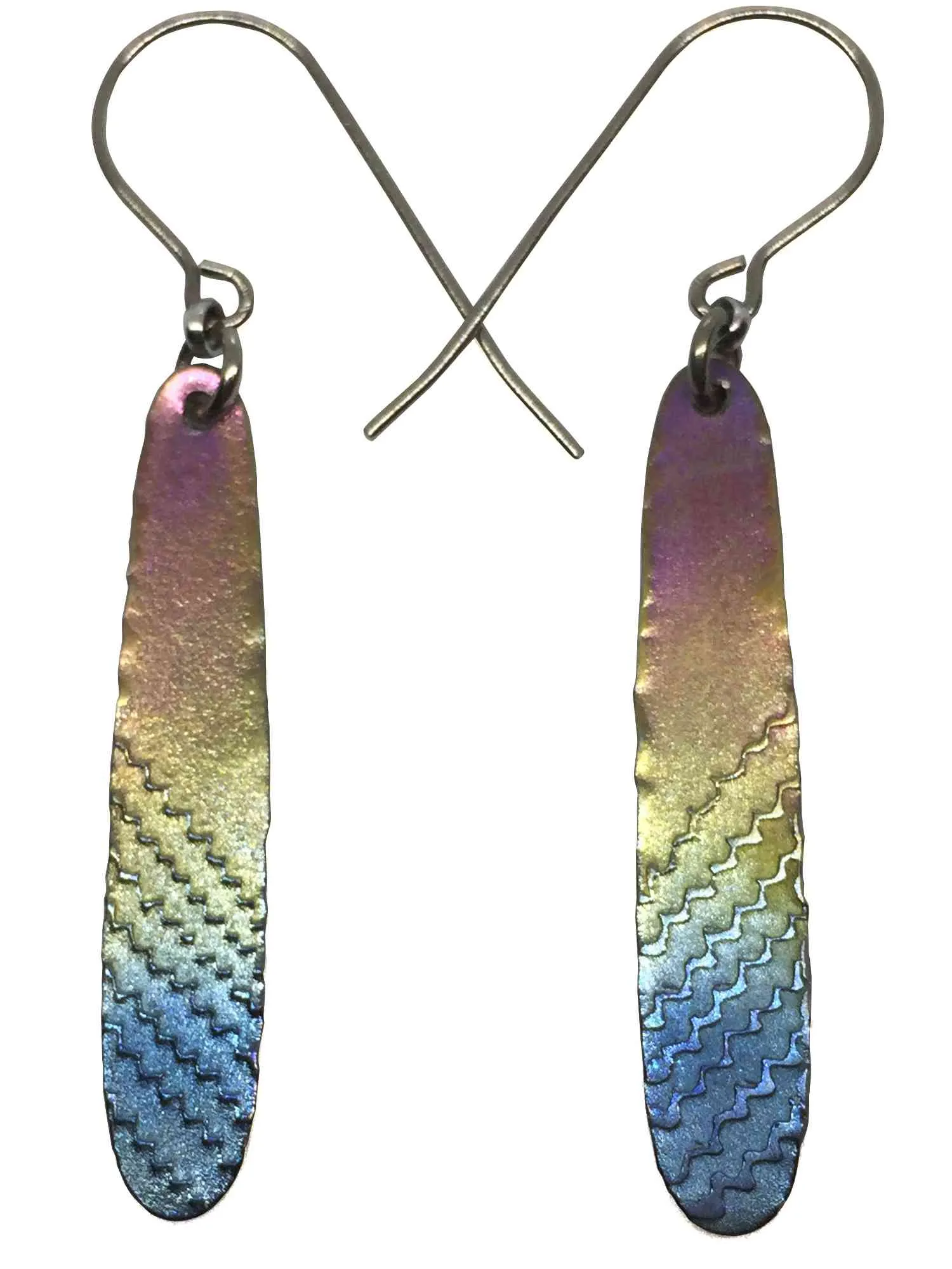 Titanium earrings - FEATHER model