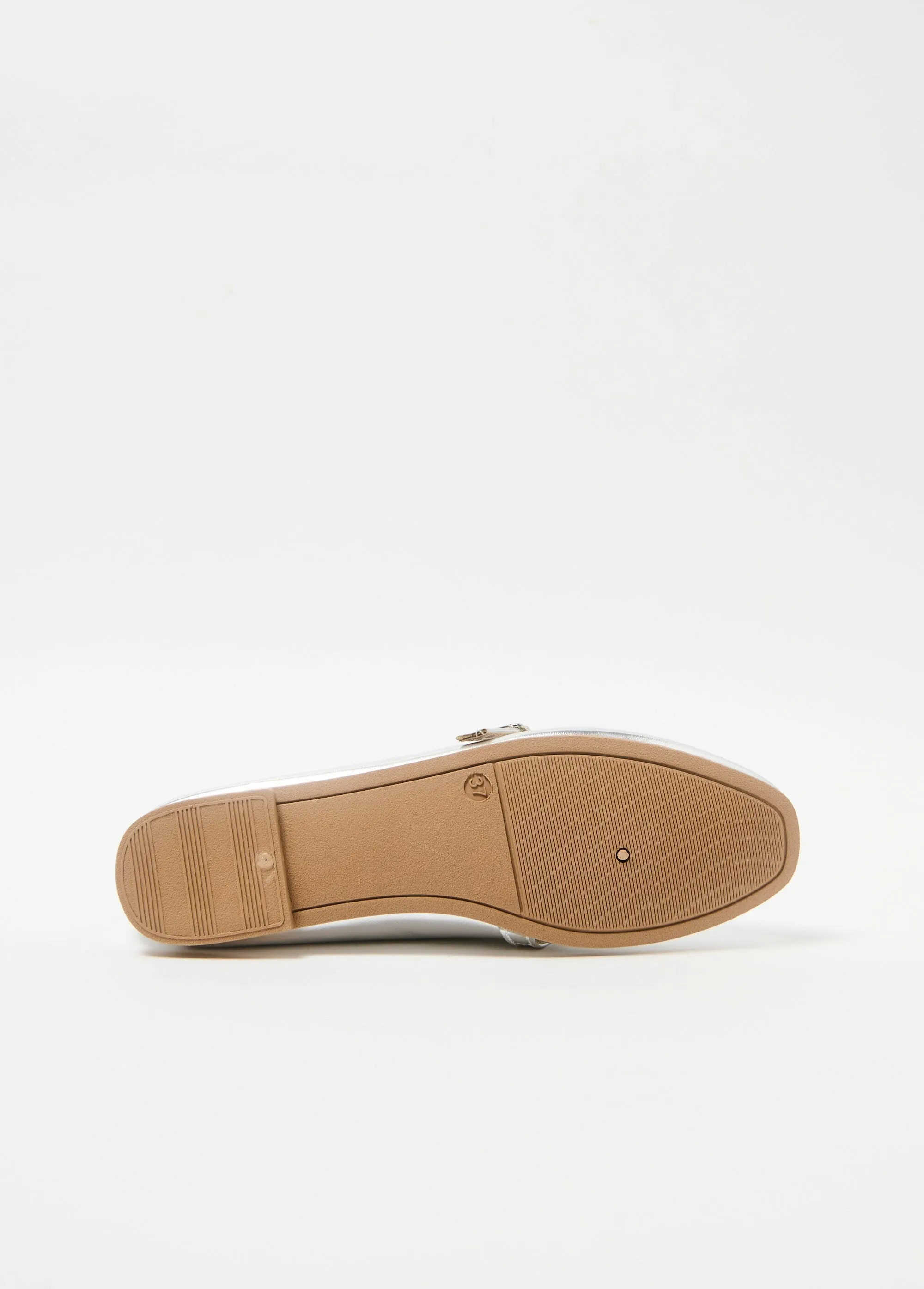 Tone-on-tone strappy ballerinas with small heel