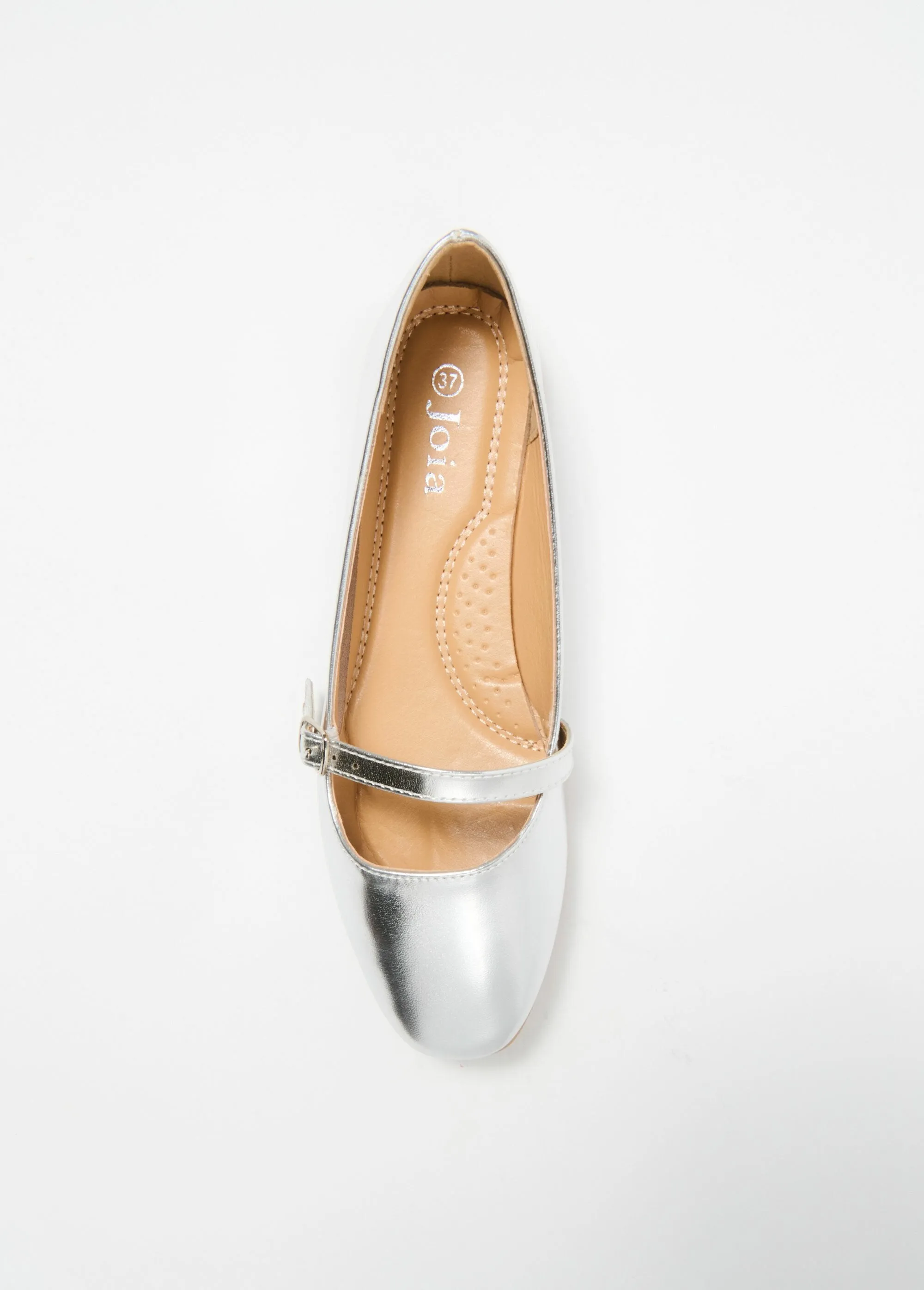 Tone-on-tone strappy ballerinas with small heel