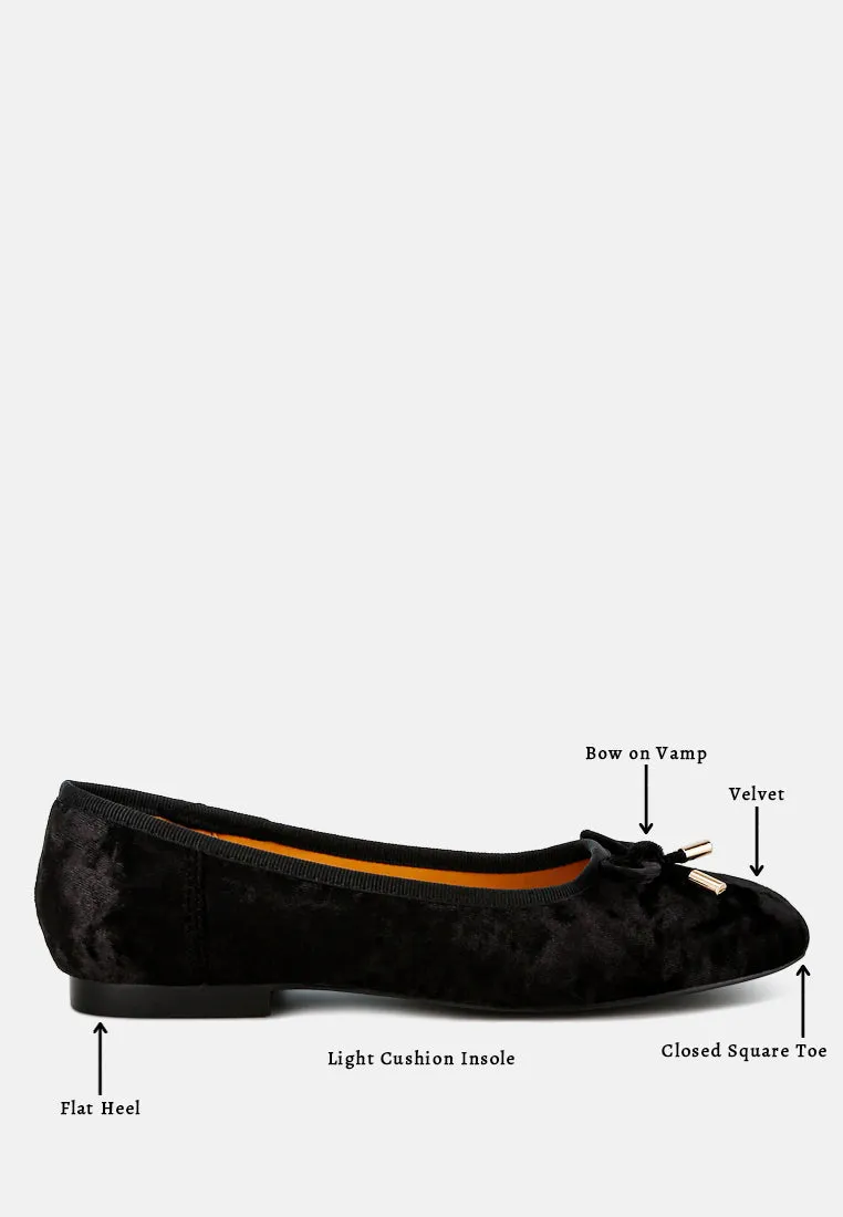 Velvet Bow Ballerinas By Ruw
