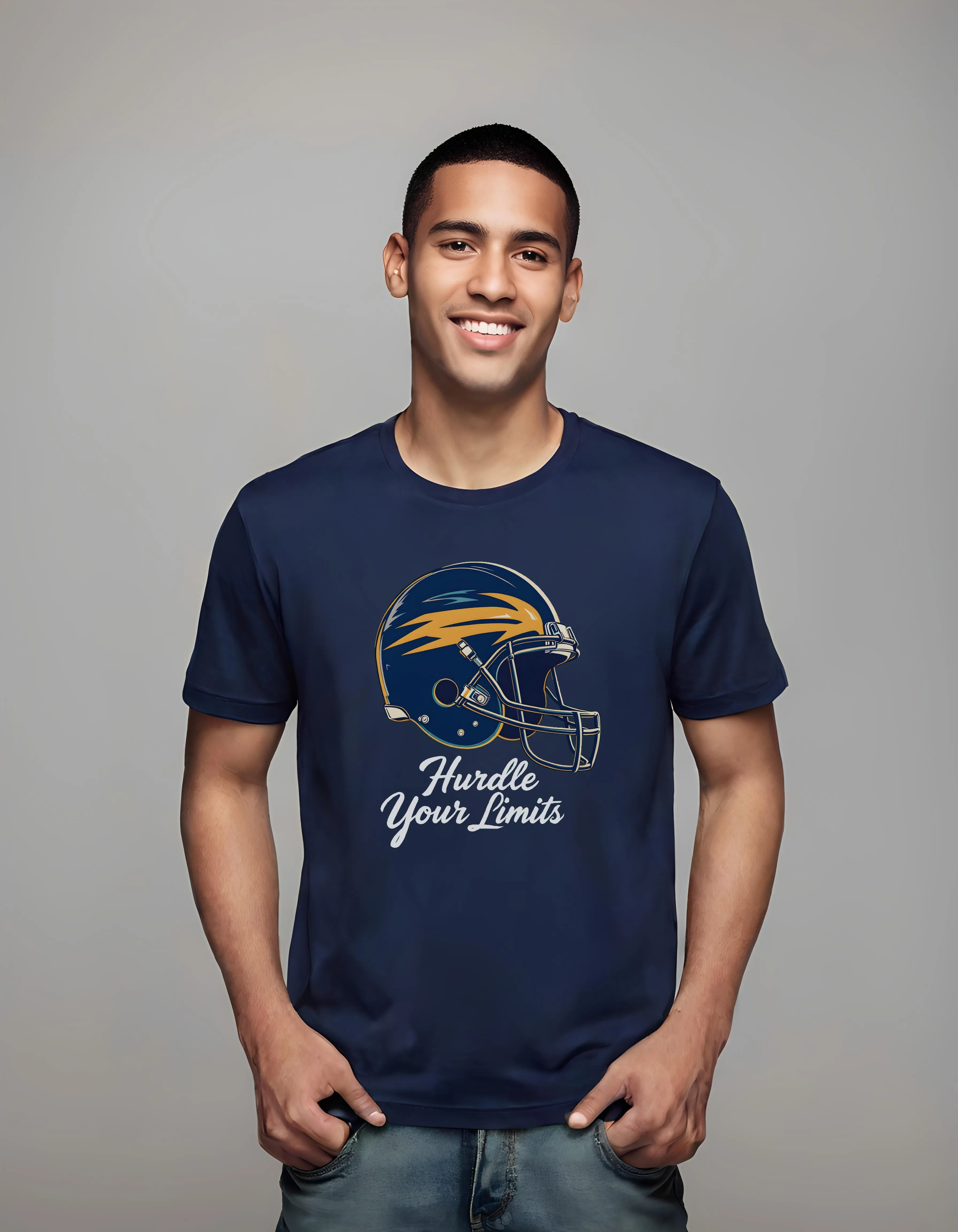 Vintage Football Helmet Hurdle Your Limits | Classic T-Shirt (Unisex)