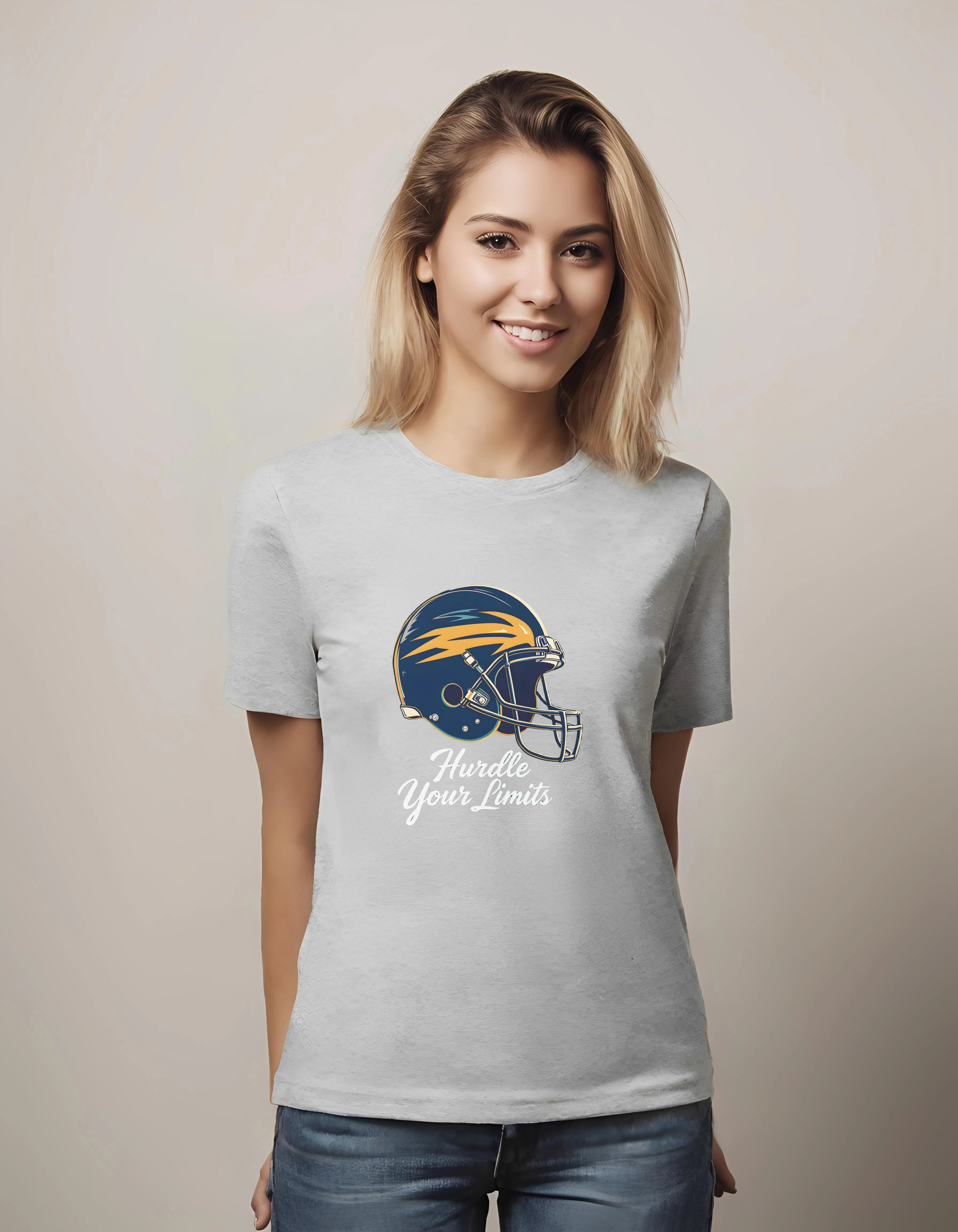 Vintage Football Helmet Hurdle Your Limits | Classic T-Shirt (Unisex)