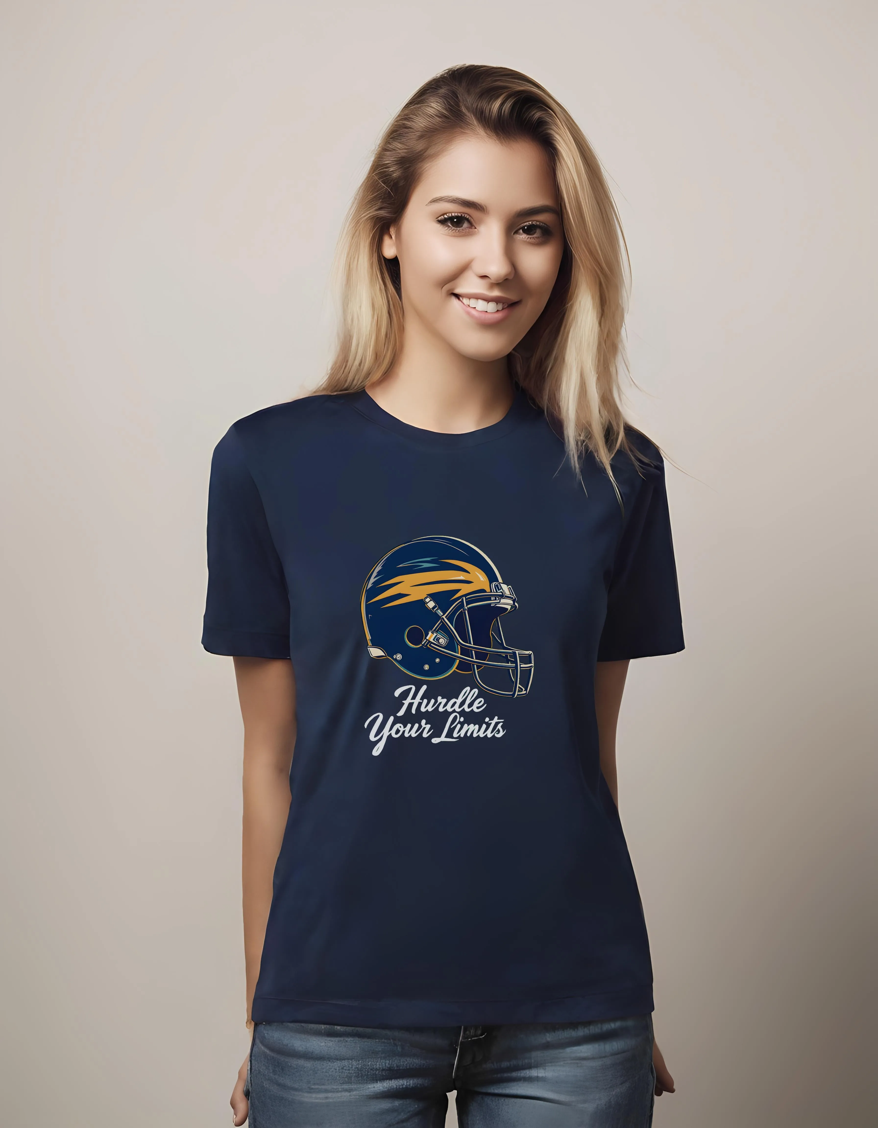 Vintage Football Helmet Hurdle Your Limits | Classic T-Shirt (Unisex)