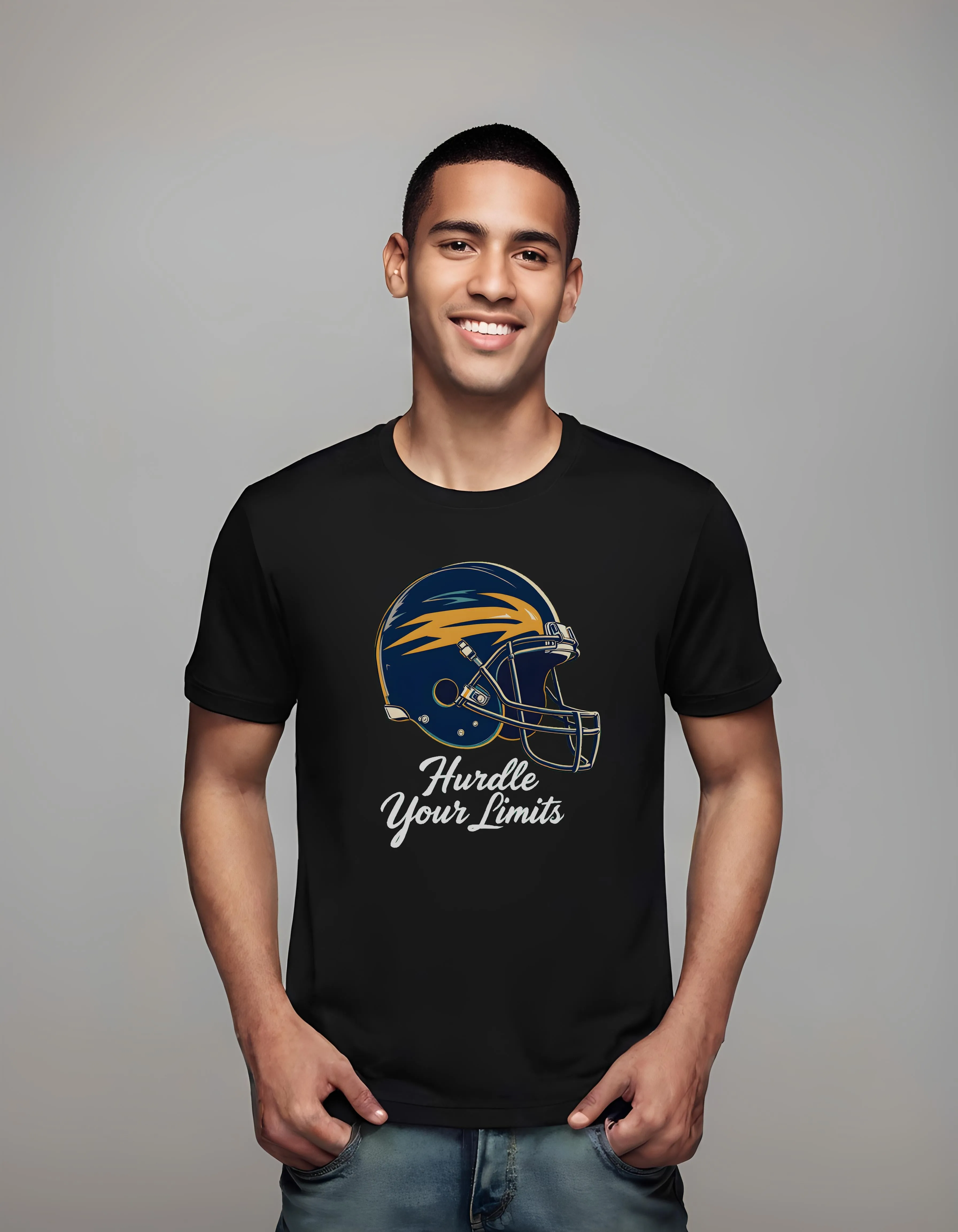 Vintage Football Helmet Hurdle Your Limits | Classic T-Shirt (Unisex)