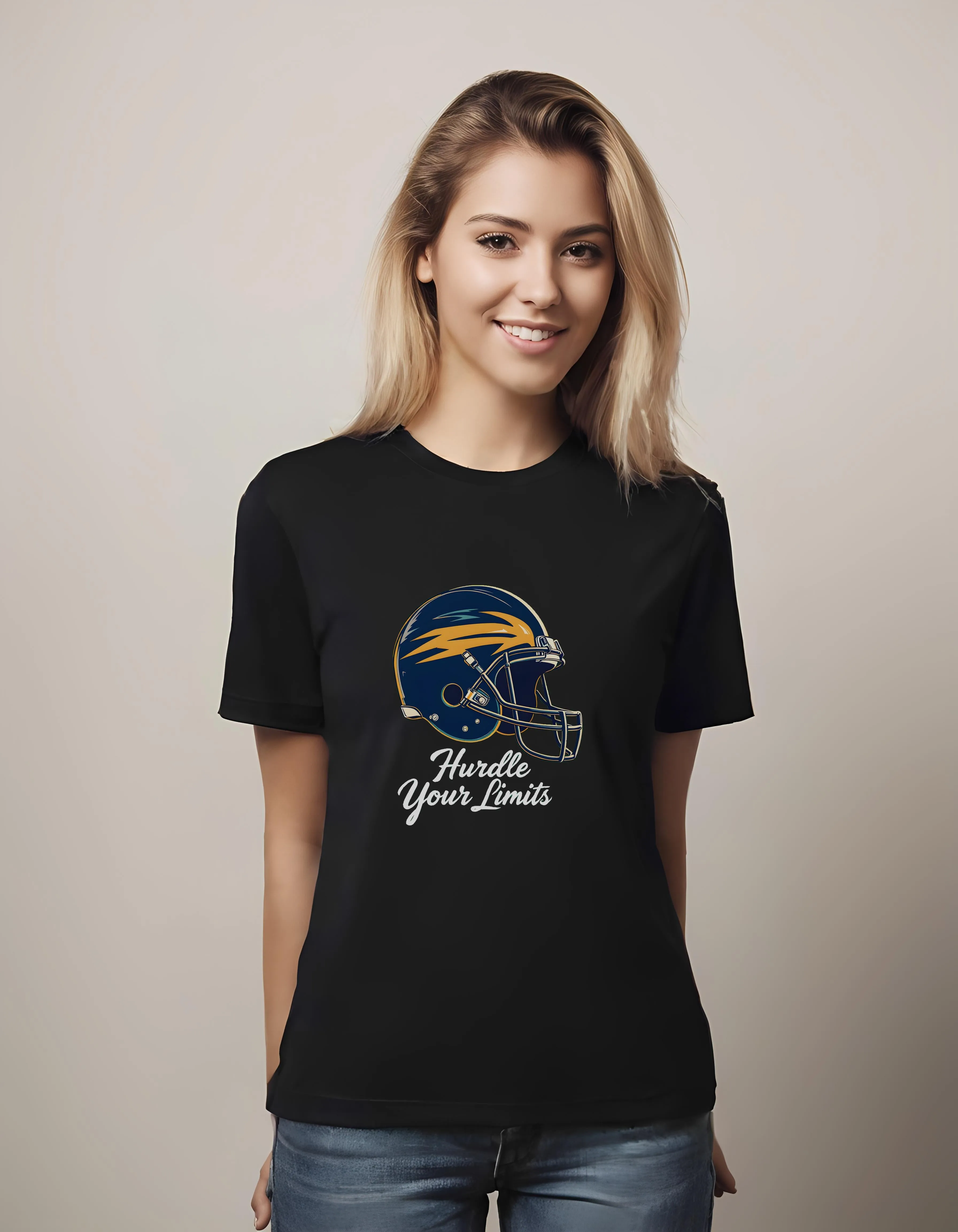 Vintage Football Helmet Hurdle Your Limits | Classic T-Shirt (Unisex)