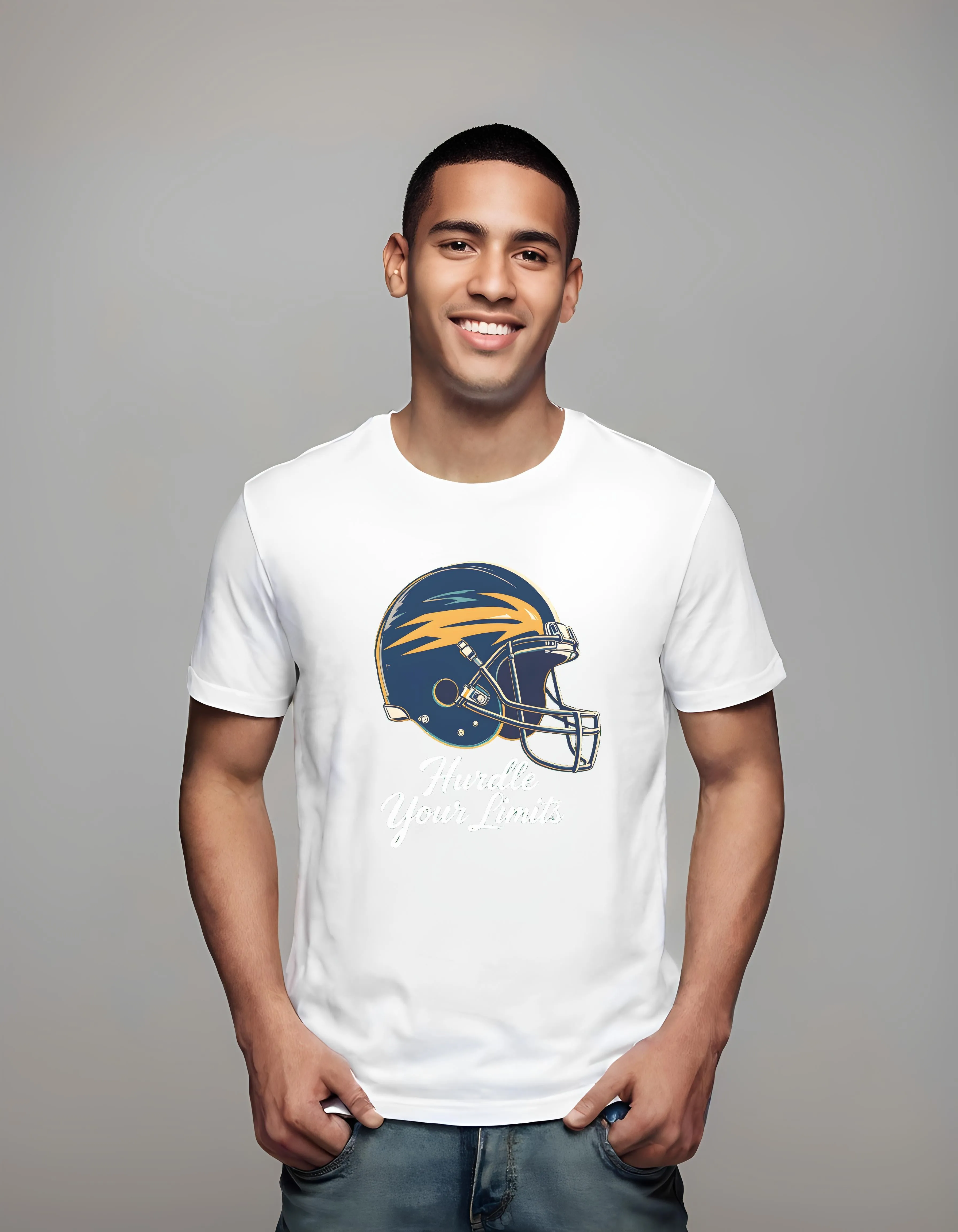Vintage Football Helmet Hurdle Your Limits | Classic T-Shirt (Unisex)