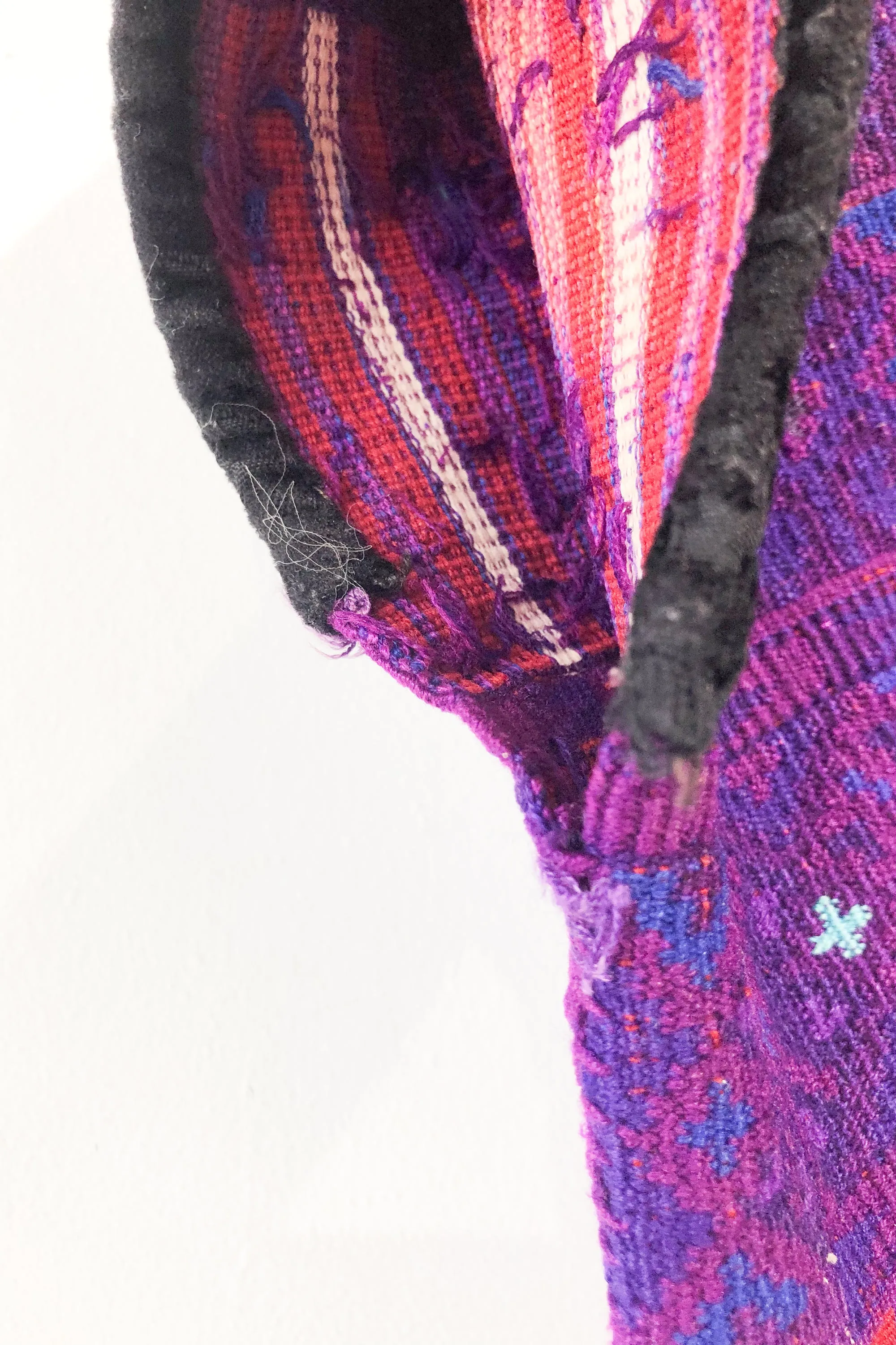 Vintage Red and Purple Huipil Striped Top