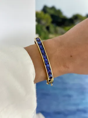 Vintage Tanzanite Gold Bangle
